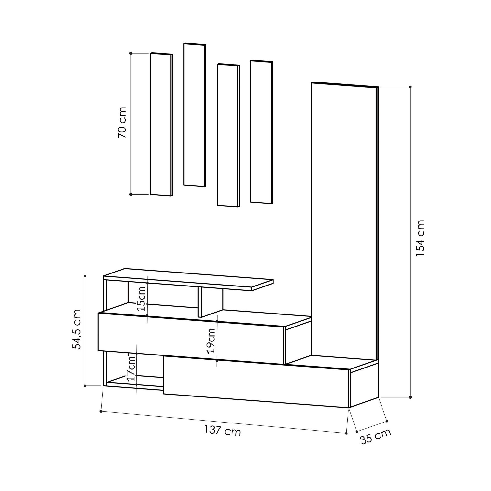 Ramda Garderobe Holz Light Mocha Anthrazit