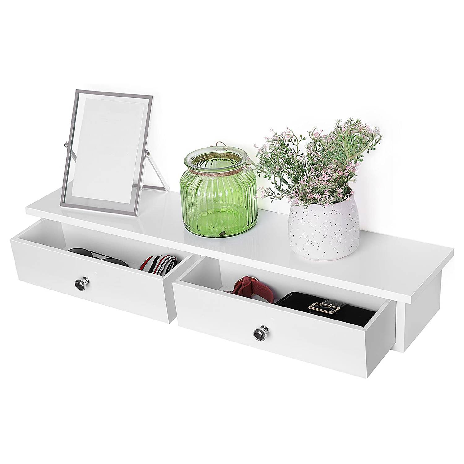 Wandschublade Neyland Weiß Silber