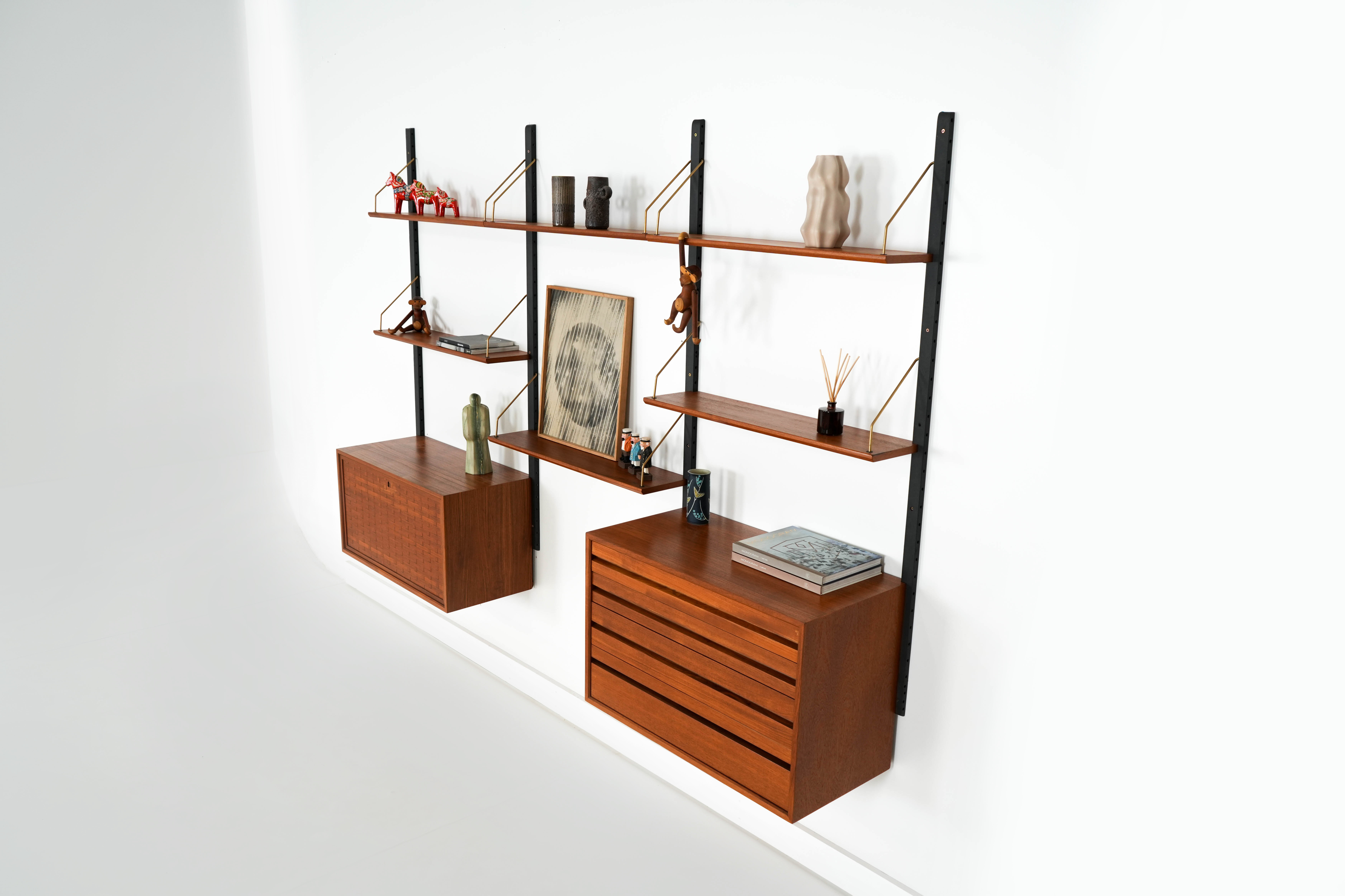 Modulregal Teakholz Braun 1960er Jahre