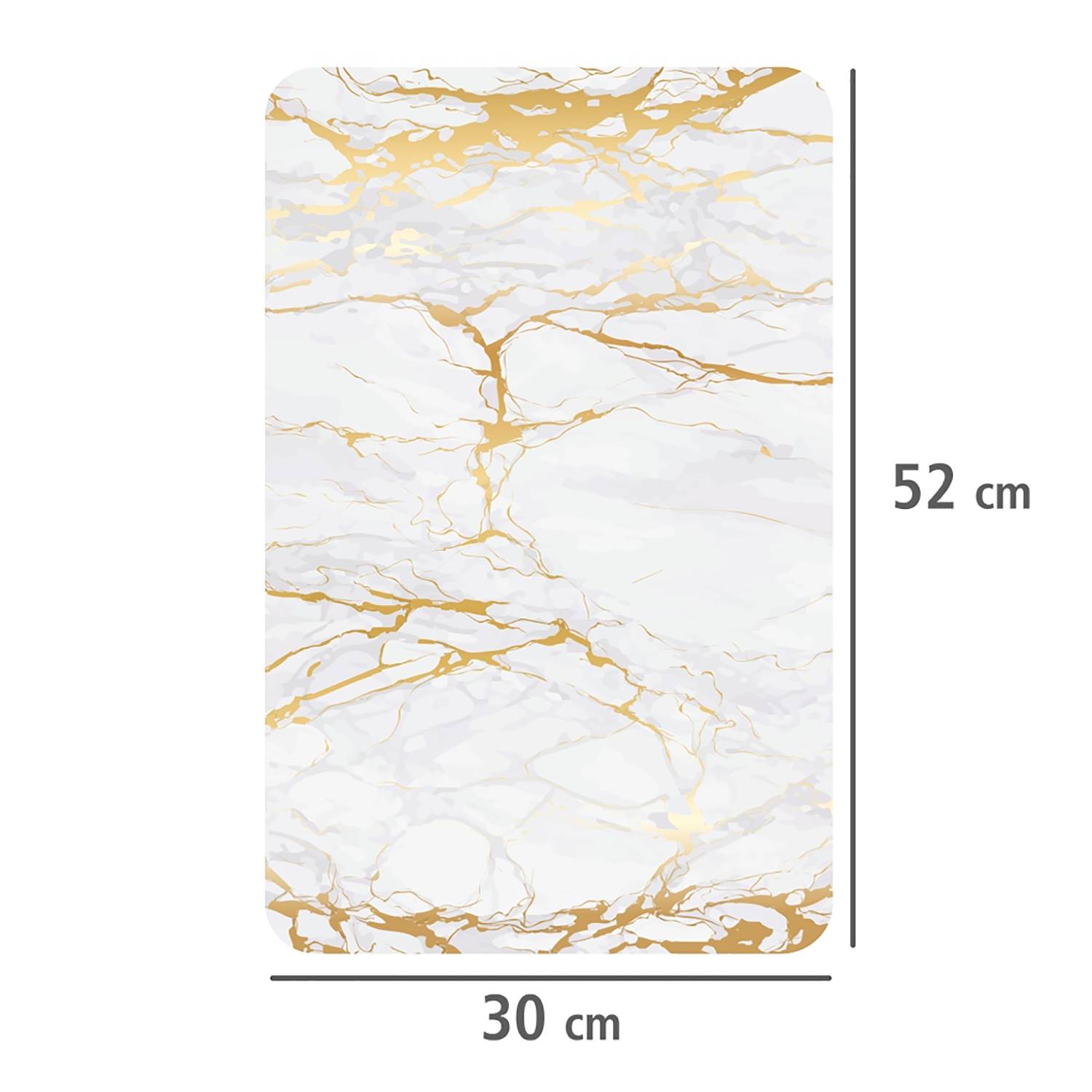 Abdeckplatten Marmor Gold (2er-Set) Glas Weiß