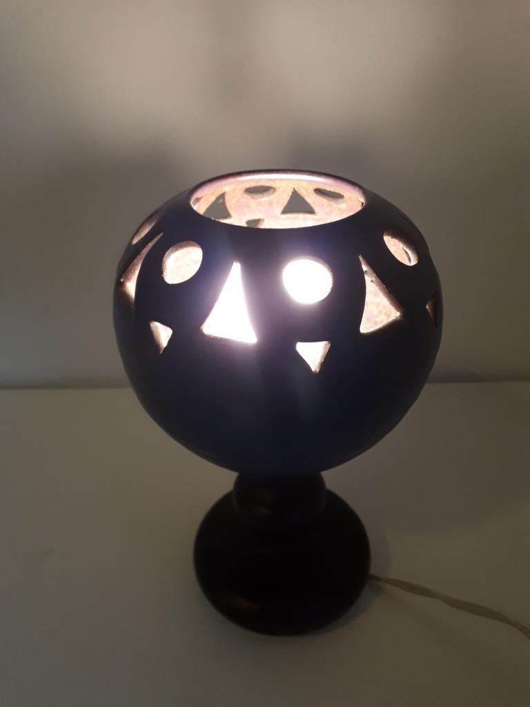 Vintage Pilzlampe Keramik 1970er Jahre
