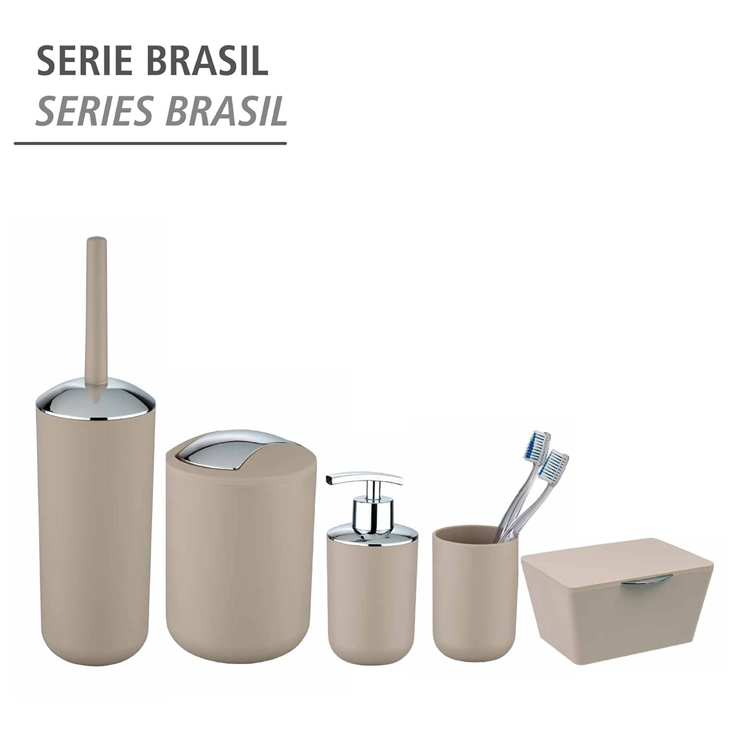 Schwingdeckeleimer Brasil Taupe