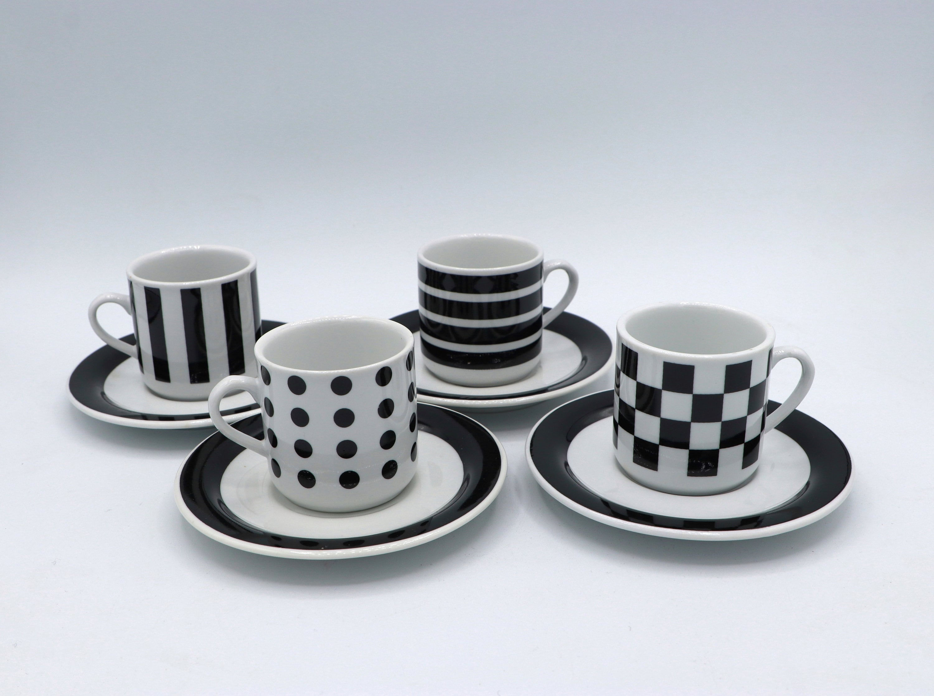 4x Vintage Espressotasse mit Unterteller Keramik
