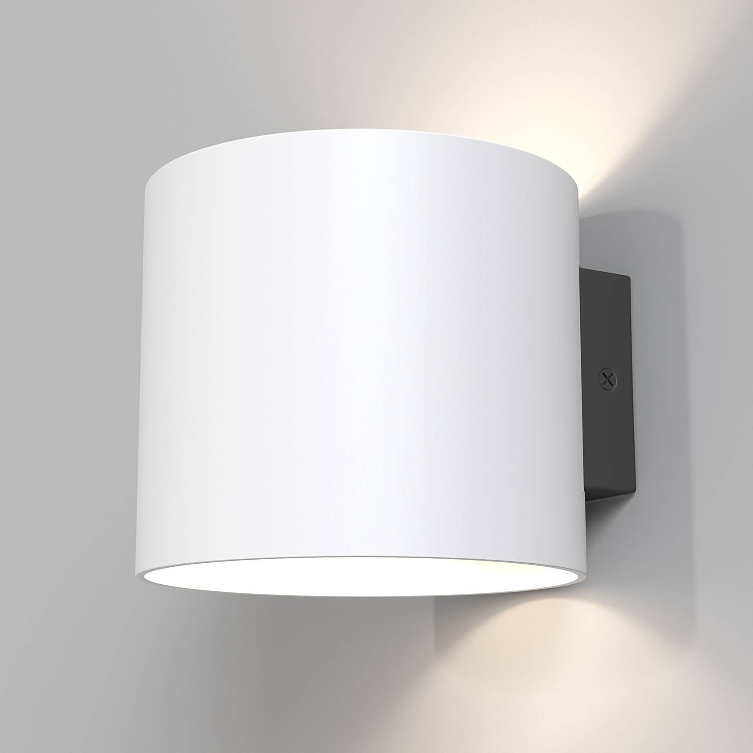 1-Flammig Wandleuchte Rond Aluminium Weiß