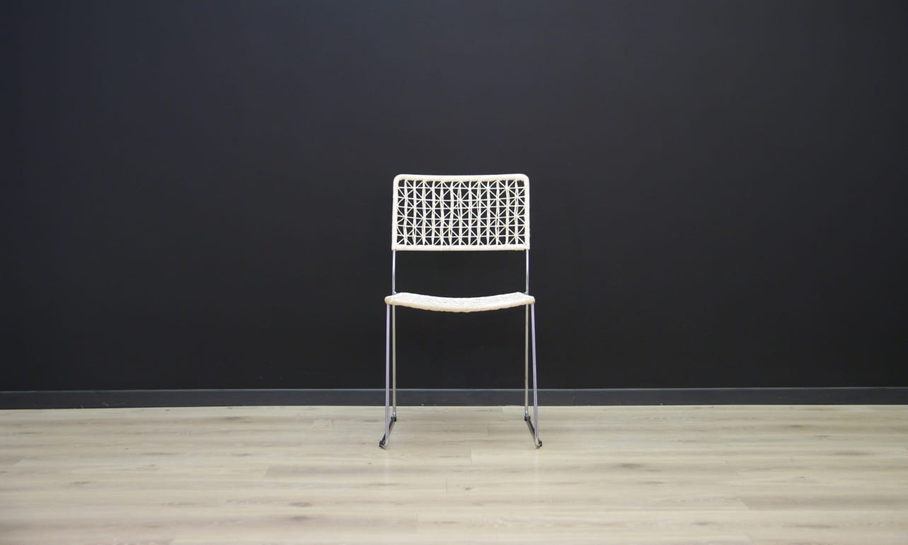 2x Vintage chair metal white 1960s