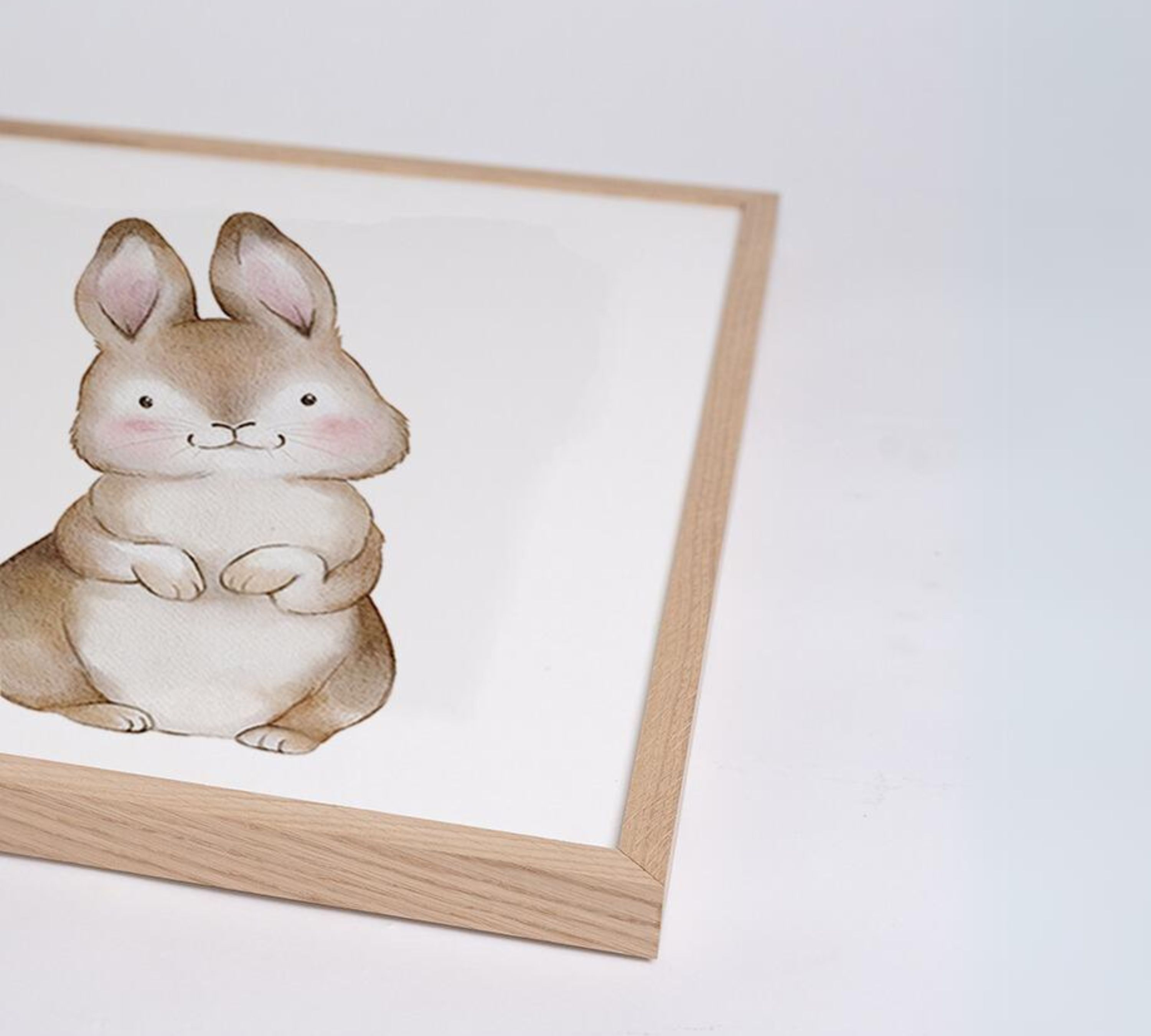 Little Rabbit Kunstdruck mit Rahmen Mehrfarbig