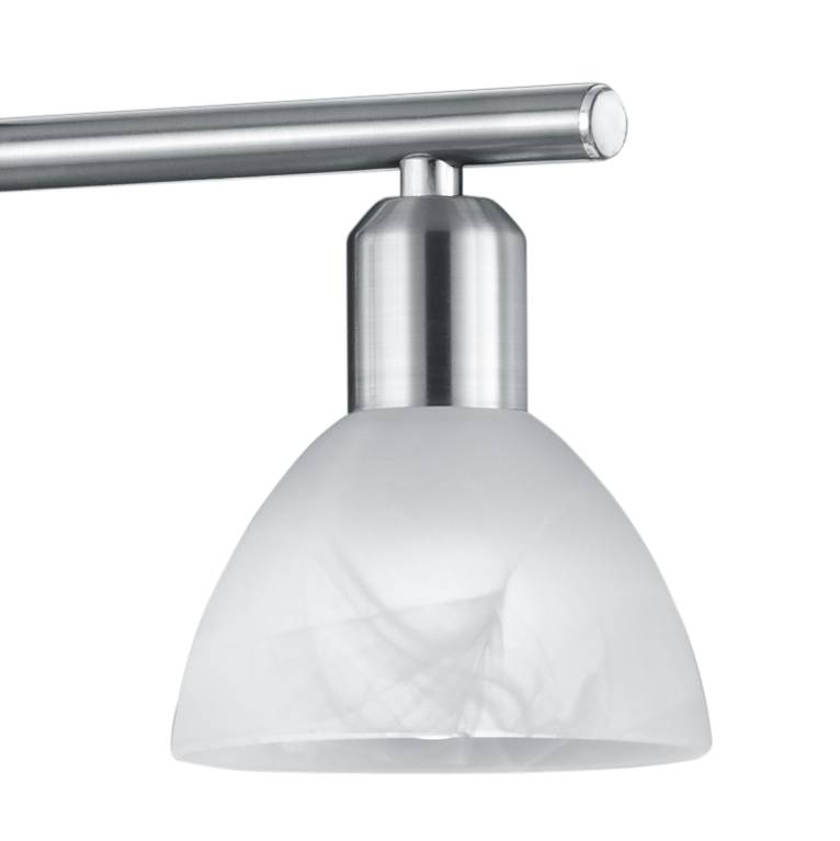 3-Flammig Pendelleuchte Levisto II Metall Glas Matt Nickel