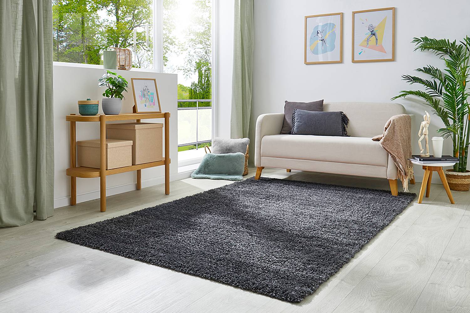 Chia Teppich Anthrazit 80 x 150 cm