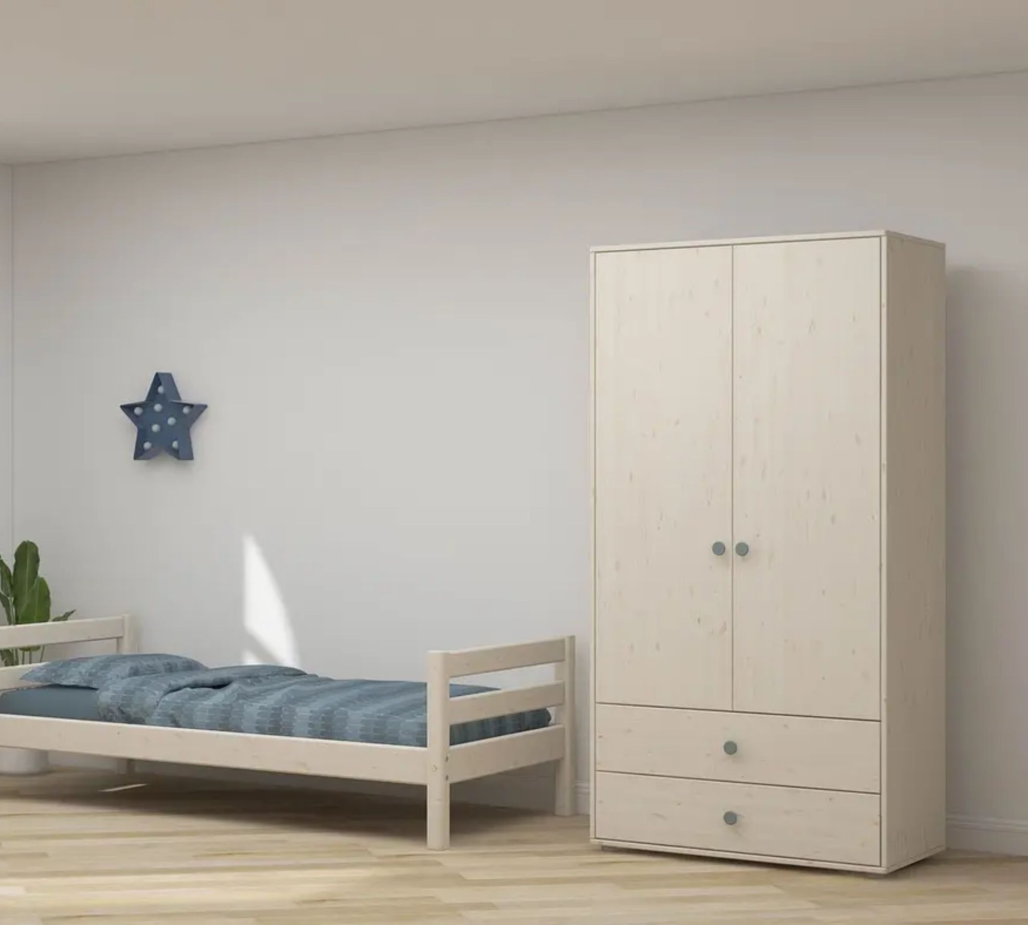 Kleiderschrank Holz Weiß