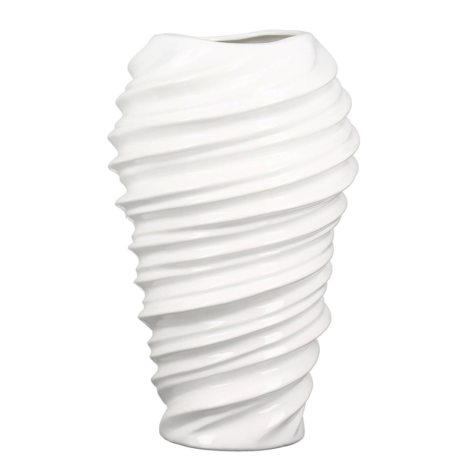 Vase Twist Porzellan Weiß
