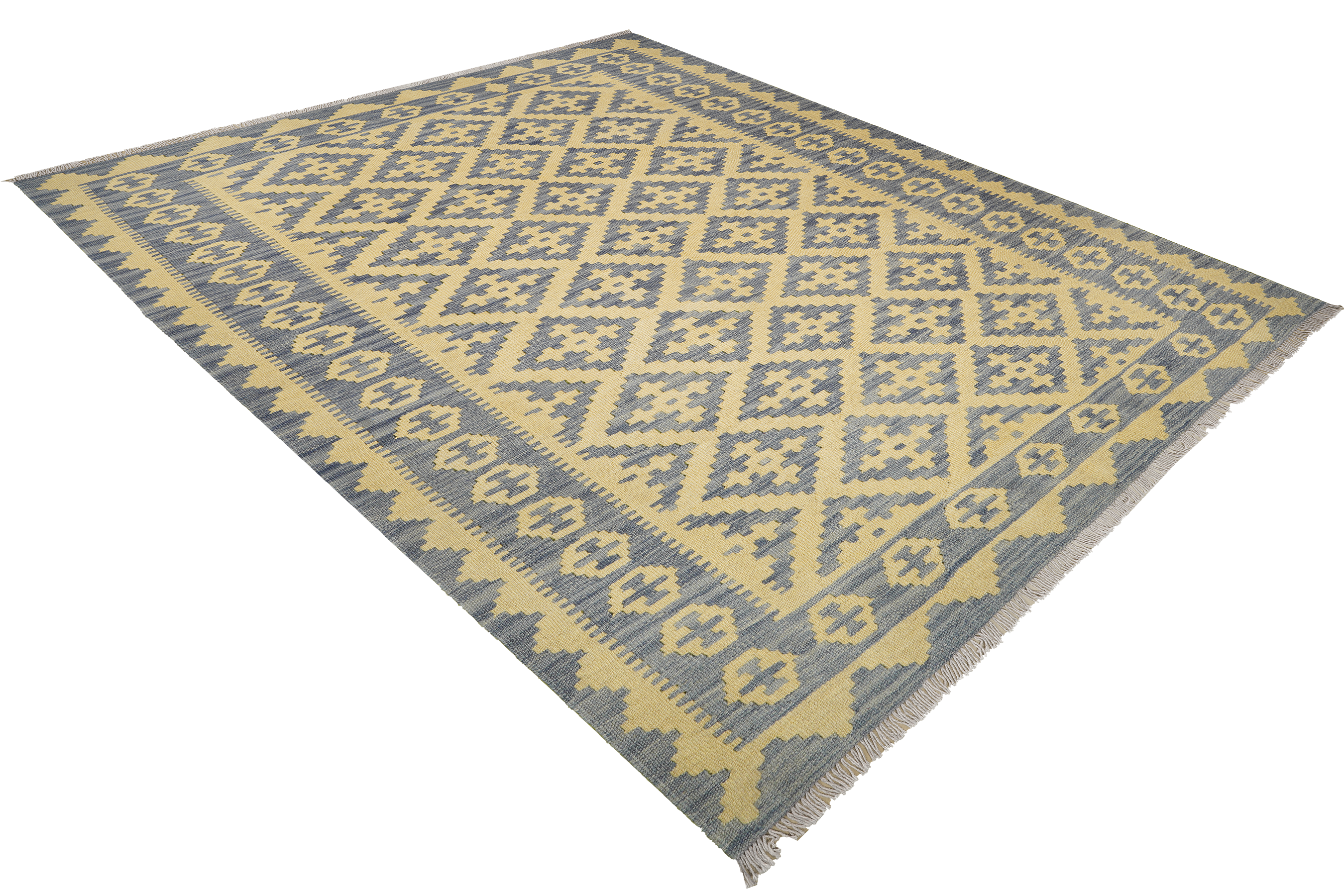 Tappeto Kilim Gashgai Lana Grigio