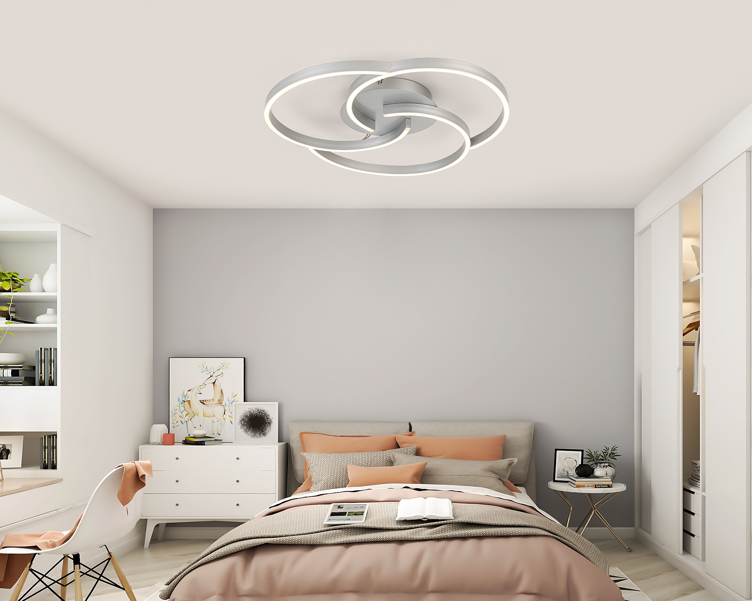 Kerstin LED-Deckenleuchte Aluminium Silber