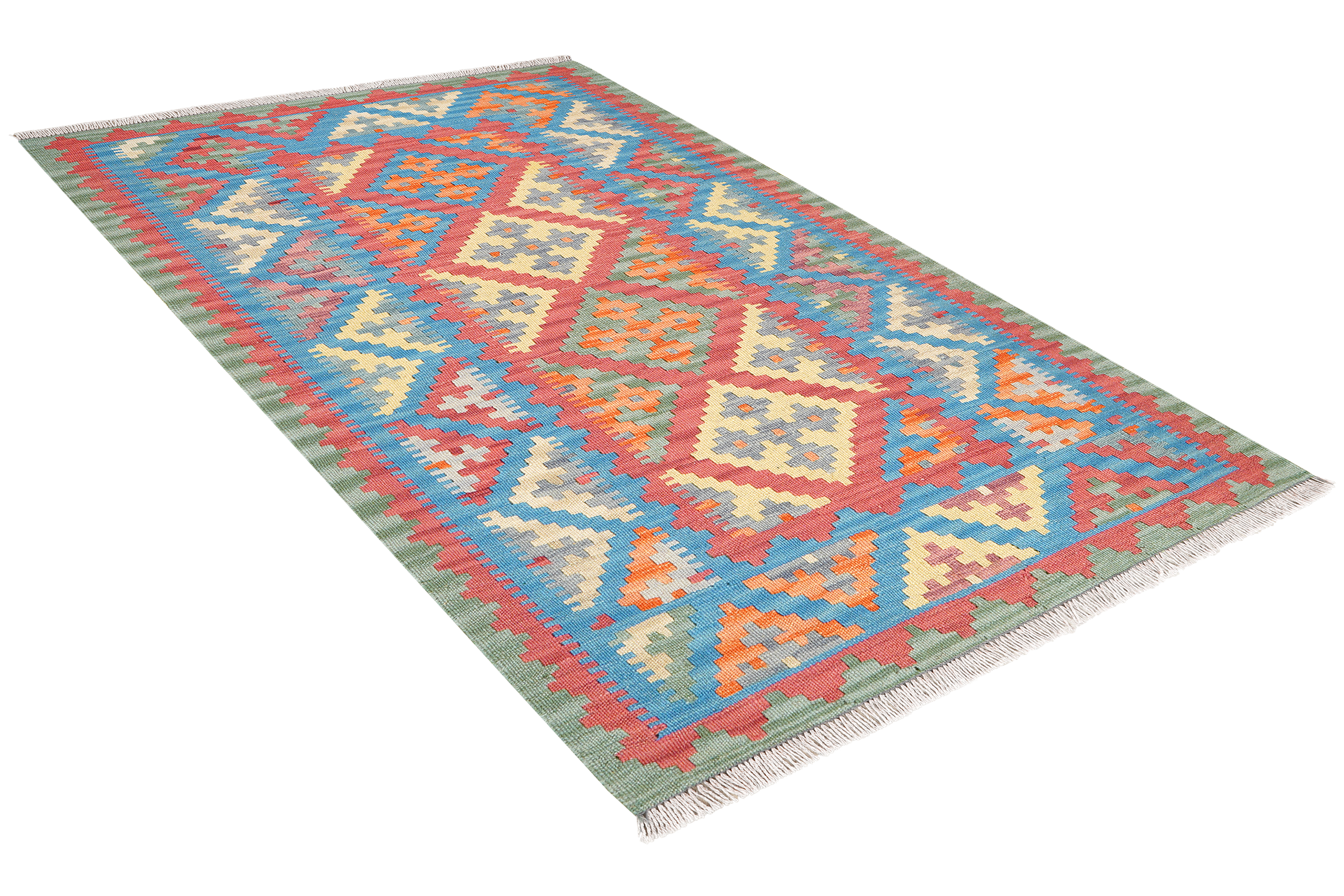 Kilim Gashgai Tappeto Lana Rosso