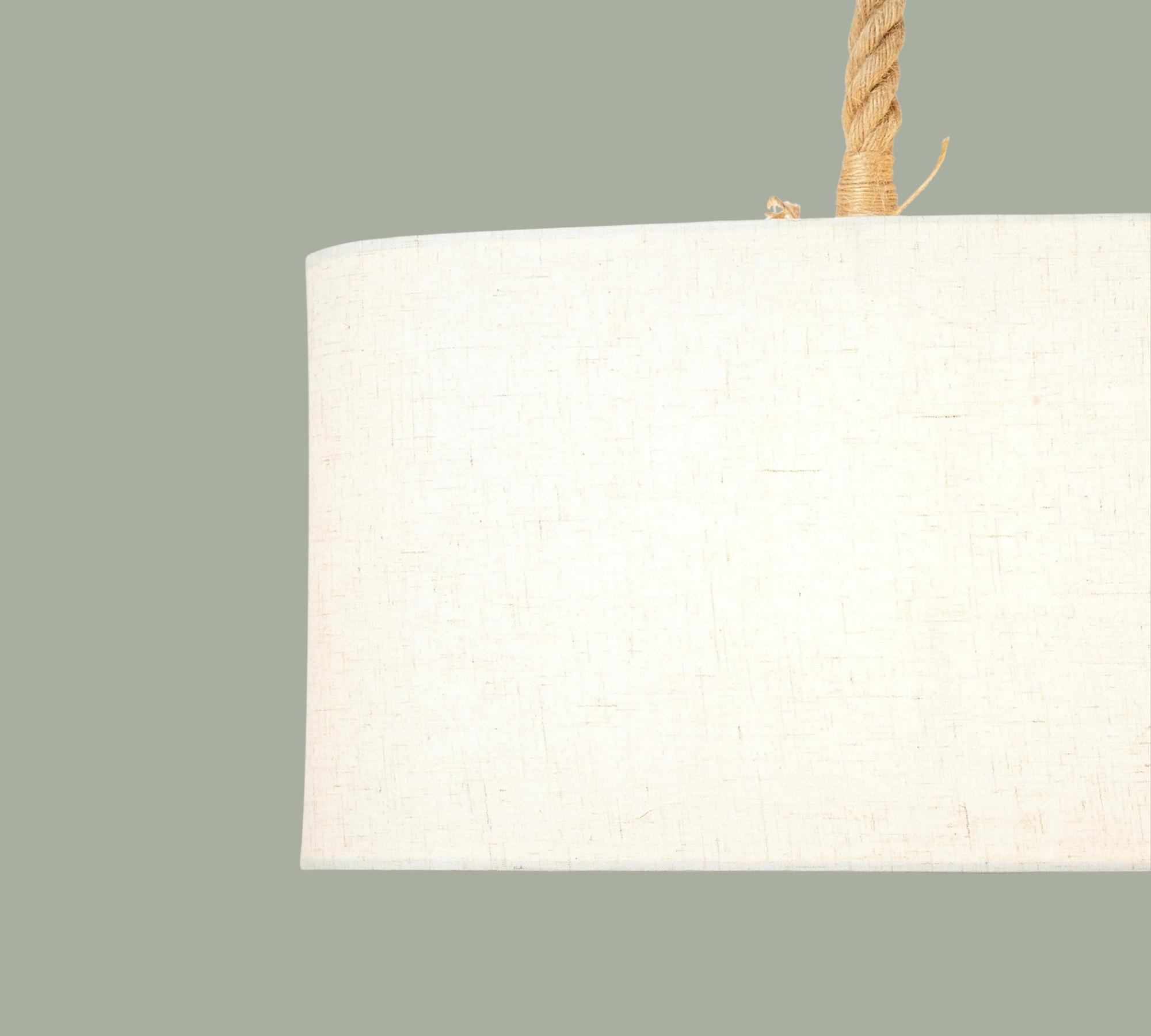 2-flame pendant lamp hanging on ropes White