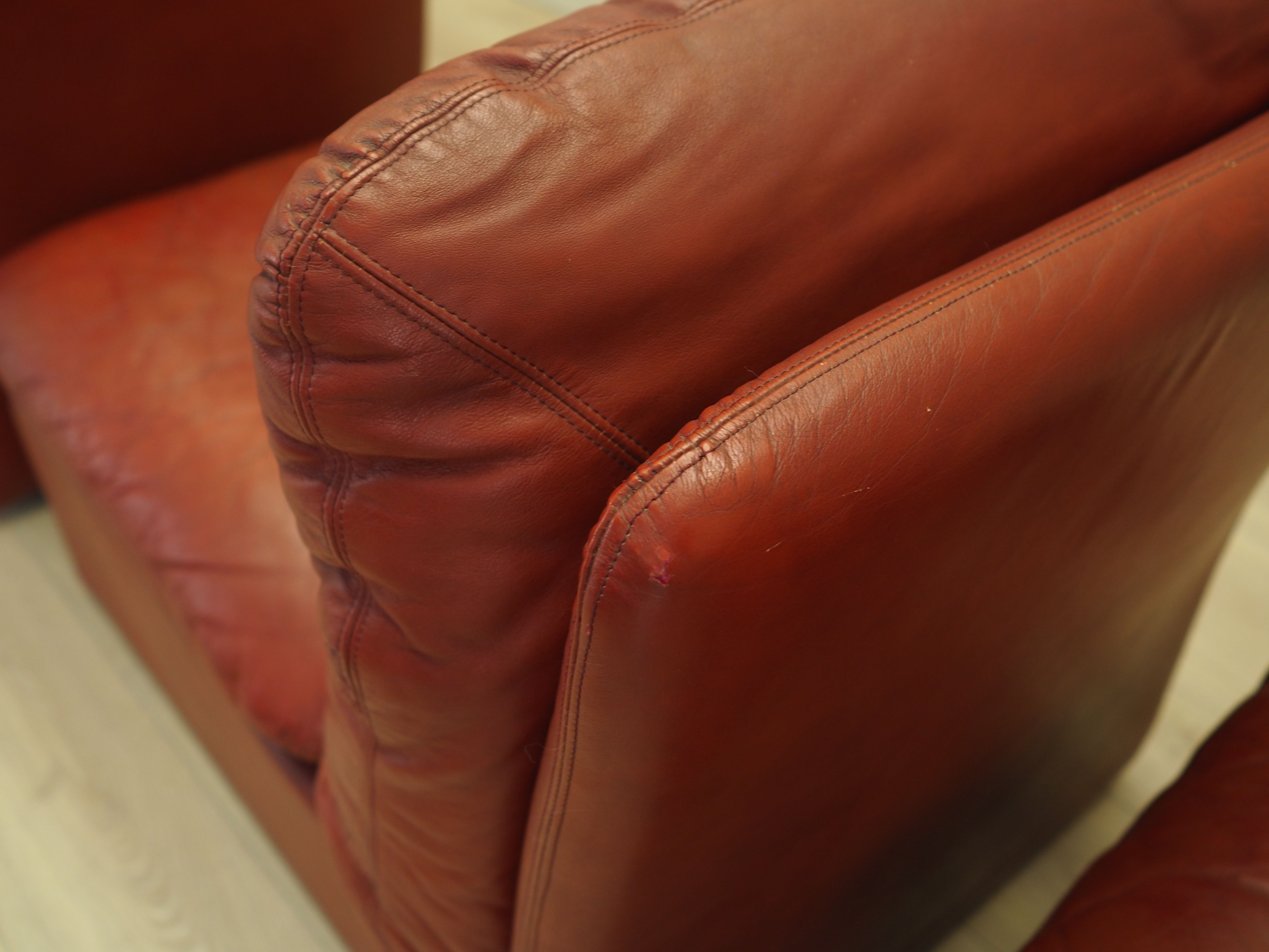 Modular Sofa Leather Brown 1960s