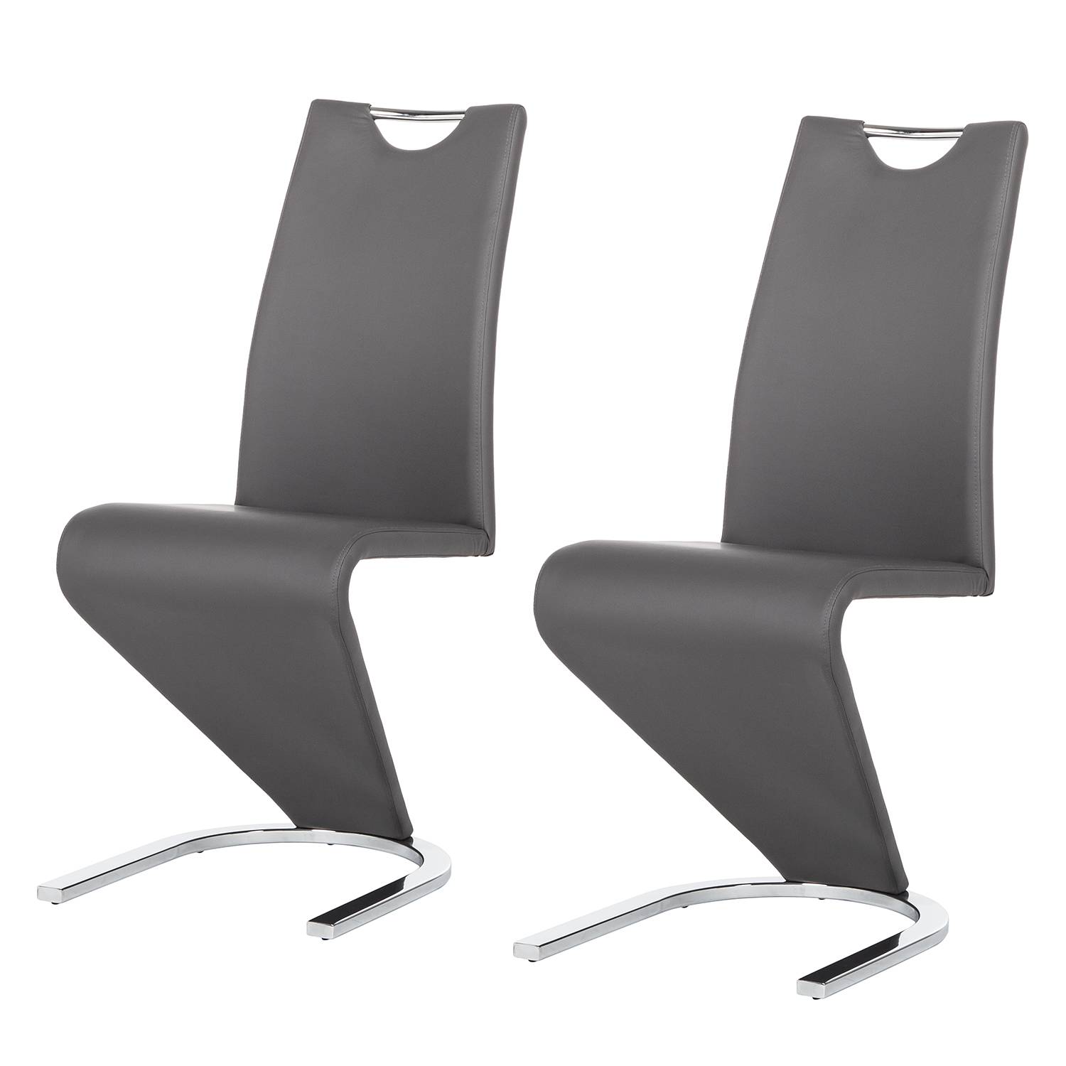 2x Freischwinger Amanda II Kunstleder Grau