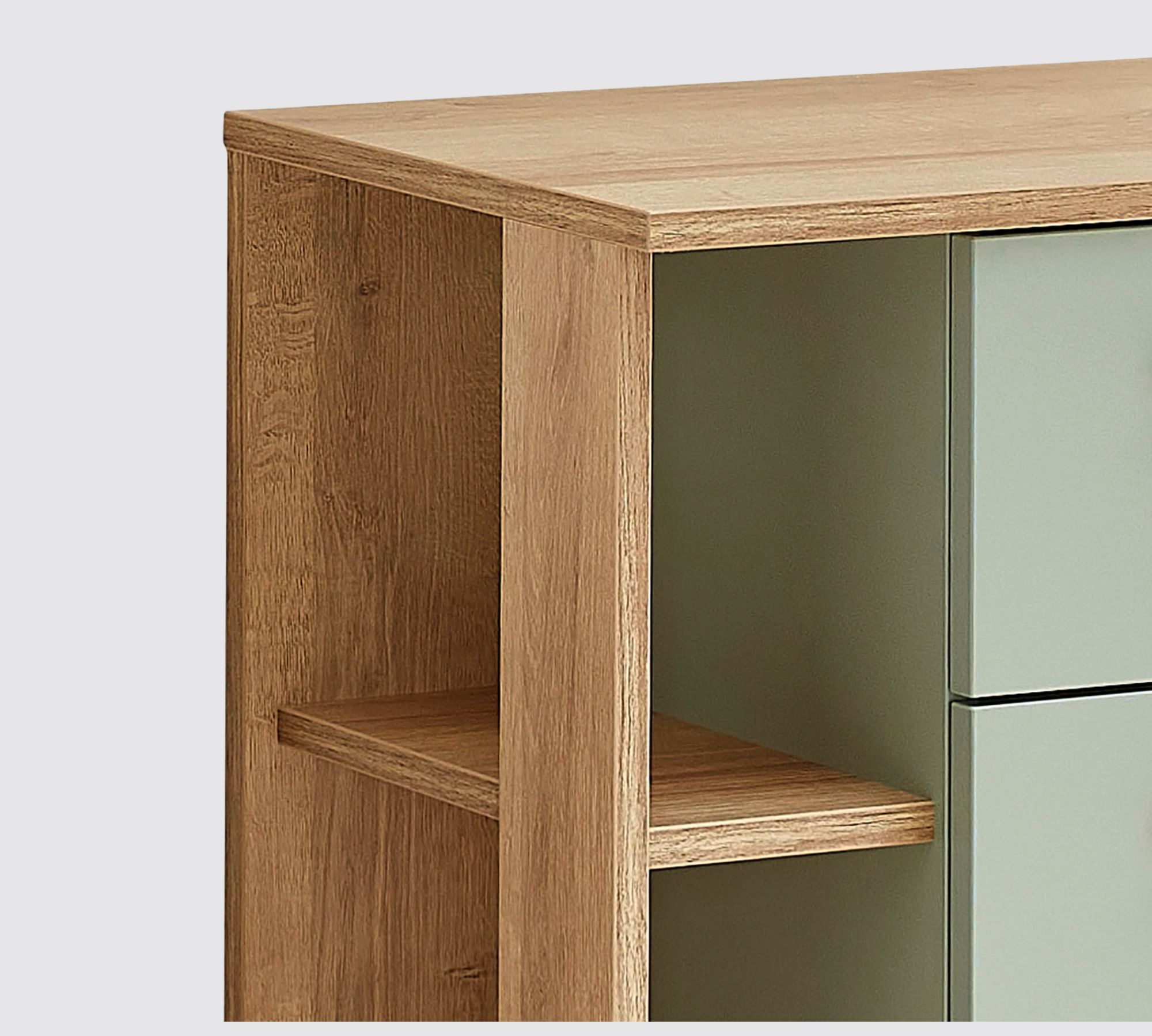 Badezimmerschrank Eichendekor Salbei