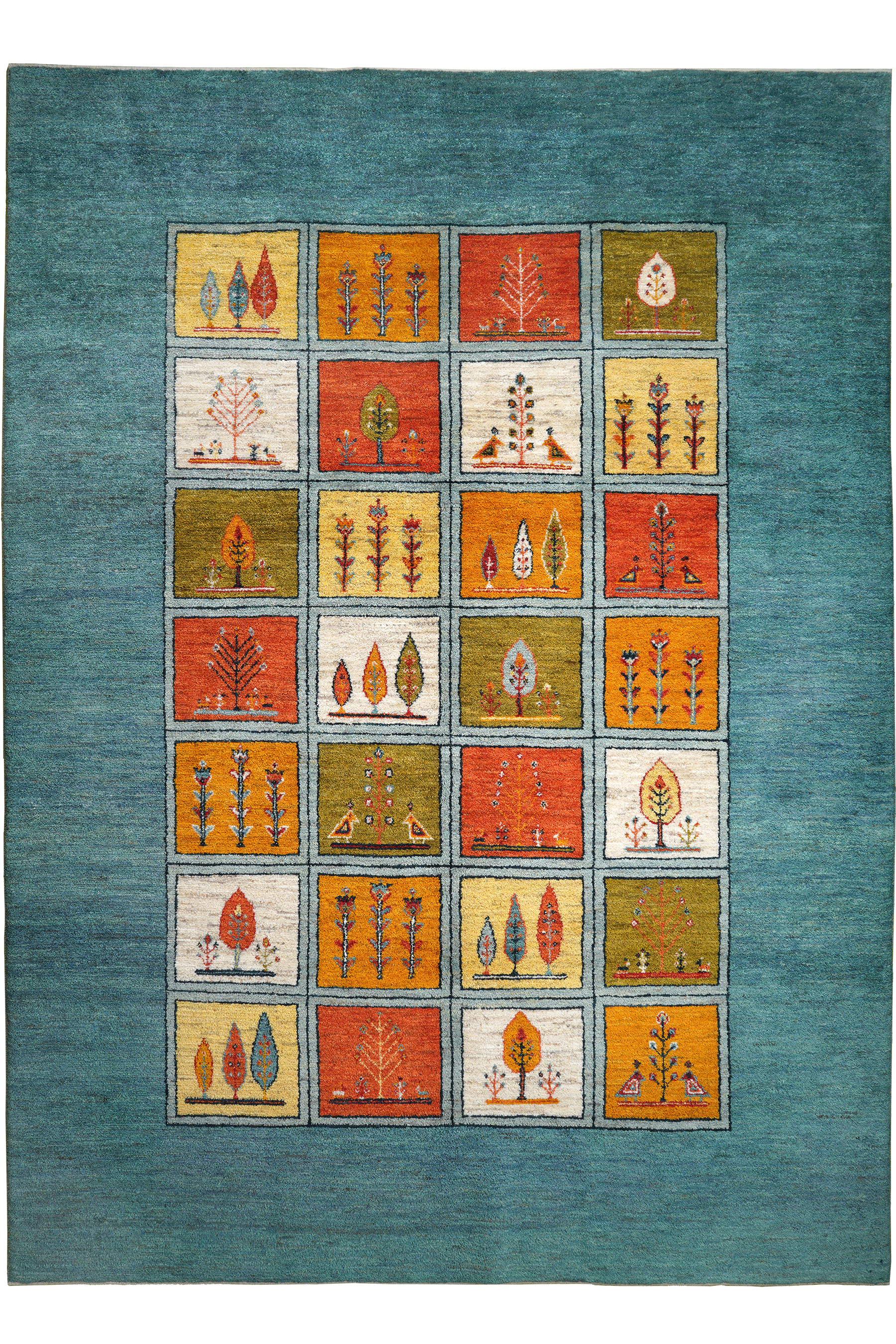 Rizbaf Gabbeh Teppich Wolle Blau