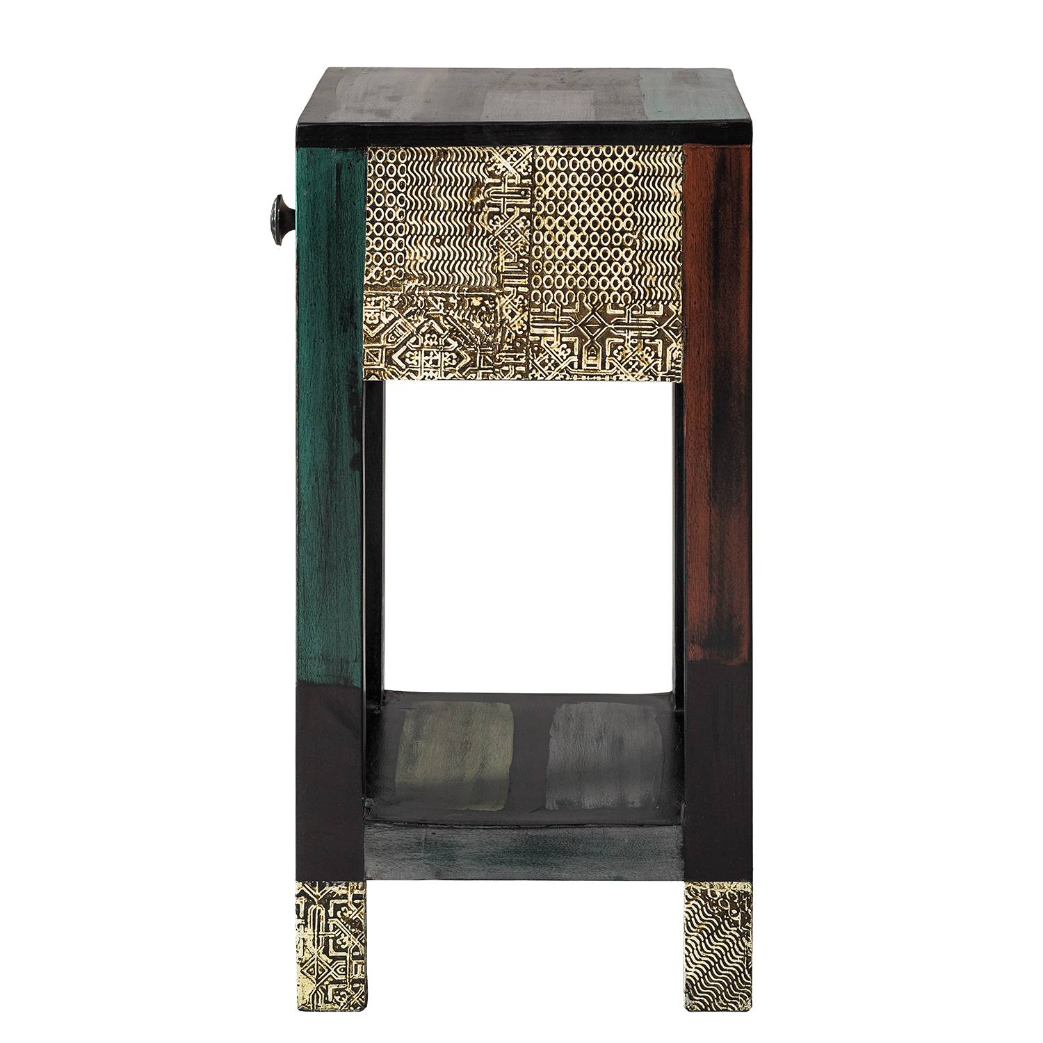 Beistelltisch Goa Mango Teilmassiv Dunkelbraun