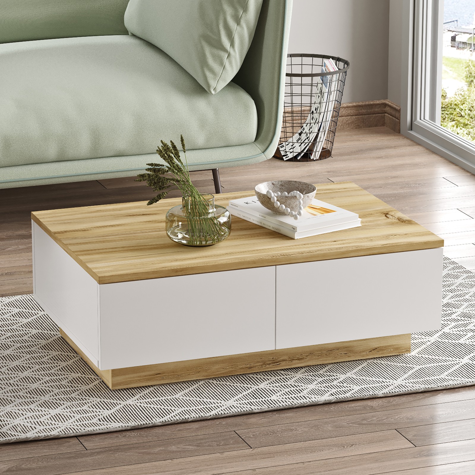 Leva Couchtisch Oak Weiß