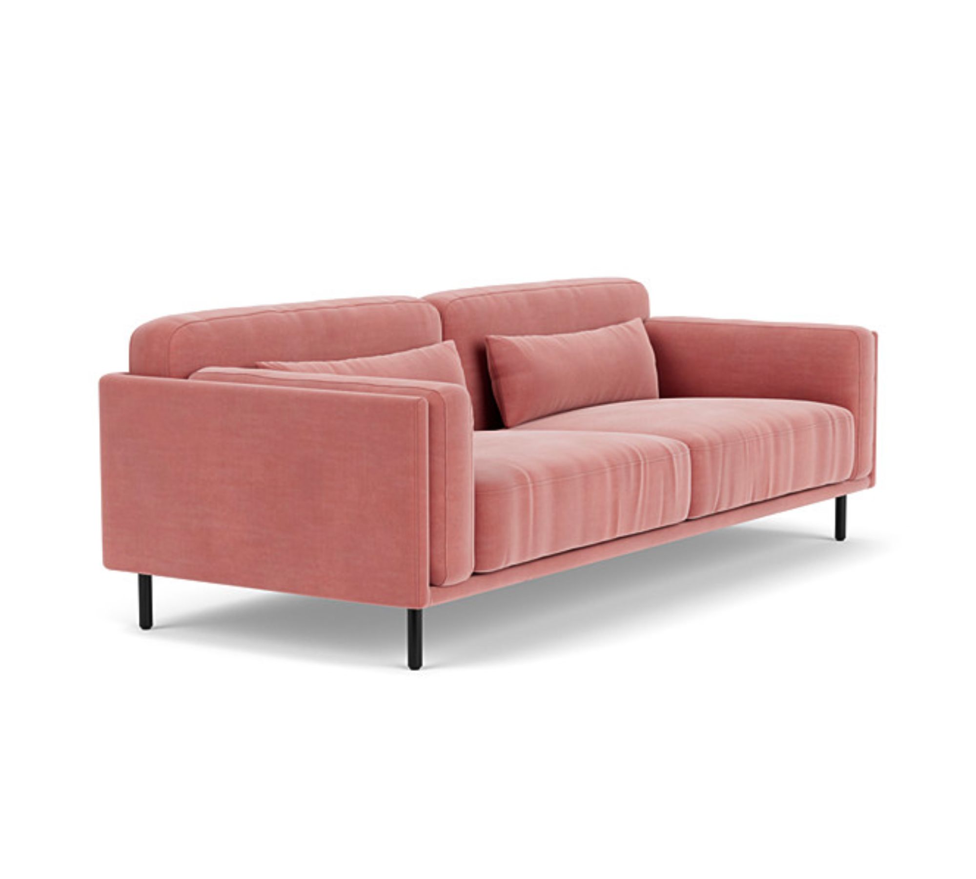 Harvey Sofa 3-Sitzer Velour Lux Vintage Rosa