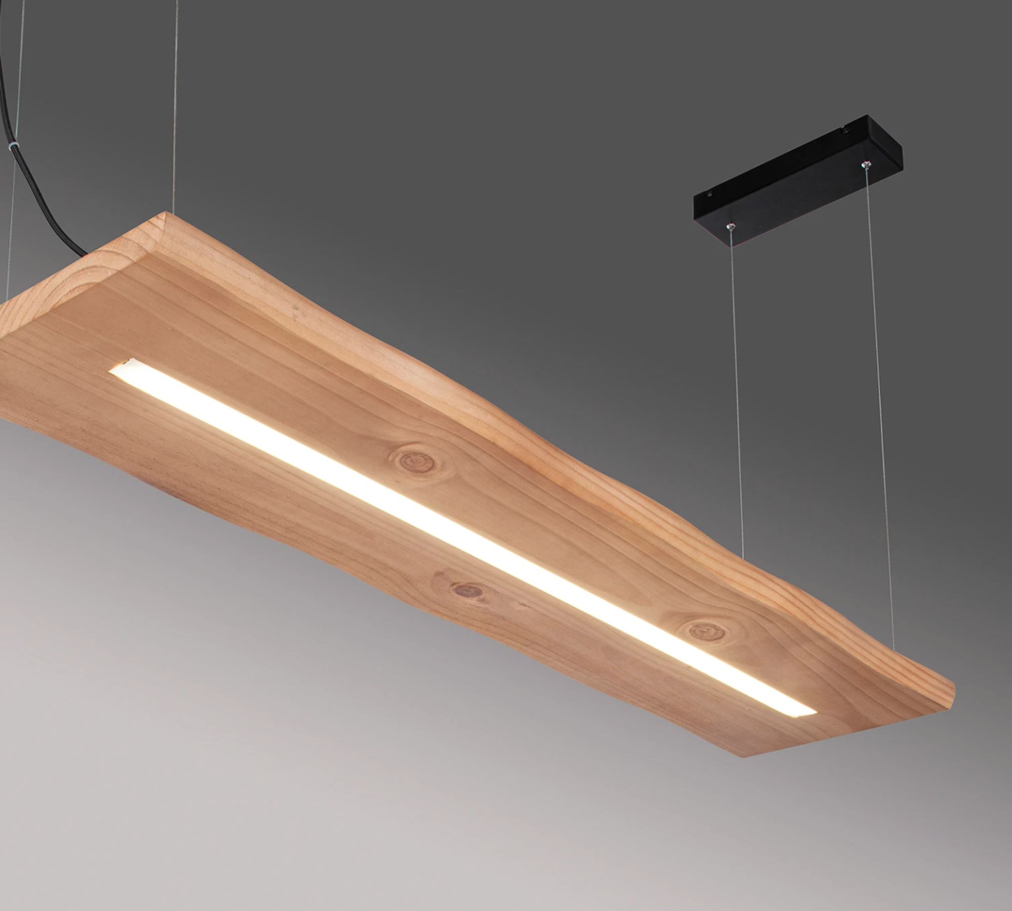 LED-Pendelleuchte Regal Holz