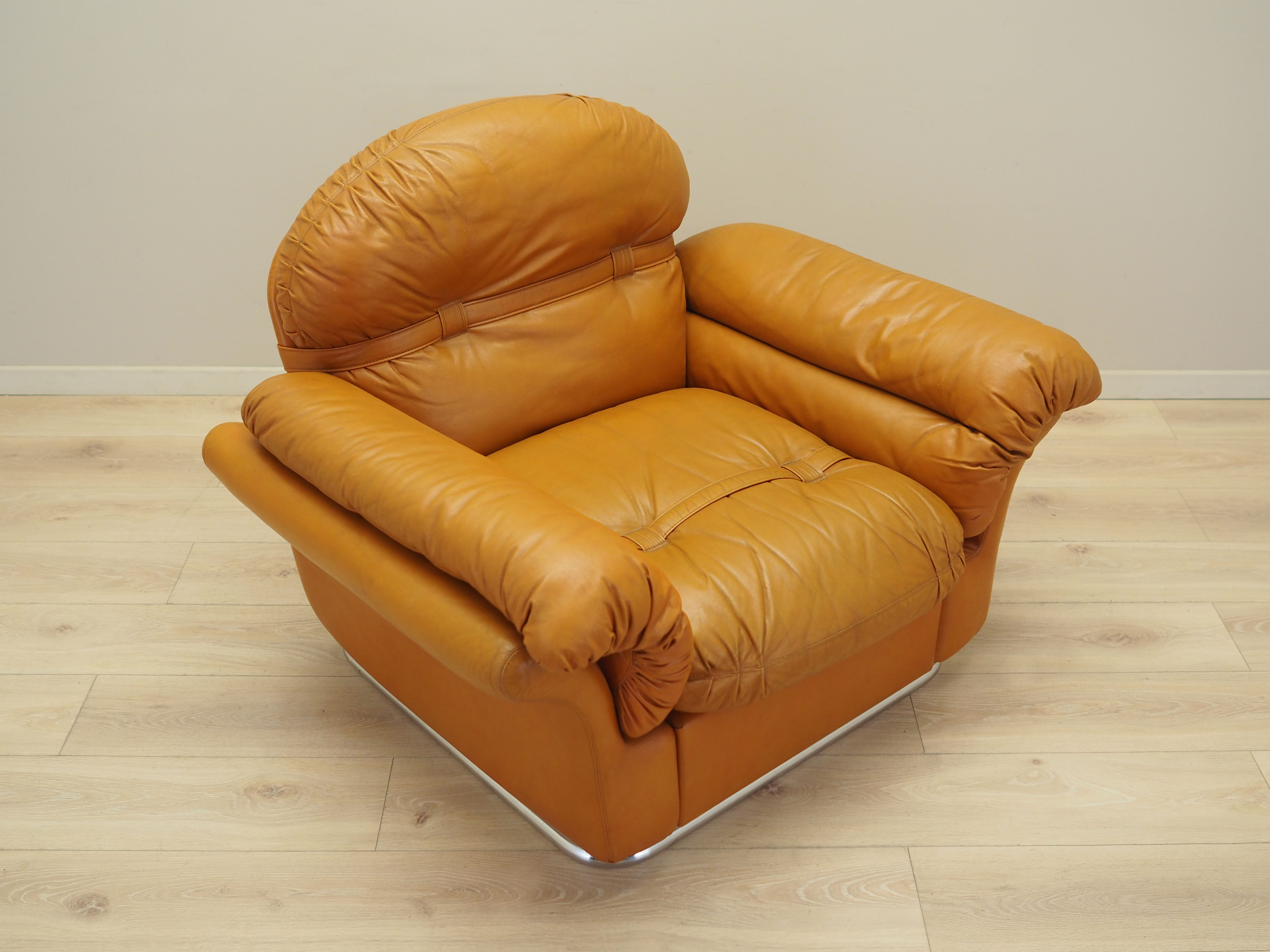 Sessel Leder Braun 1960er Jahre