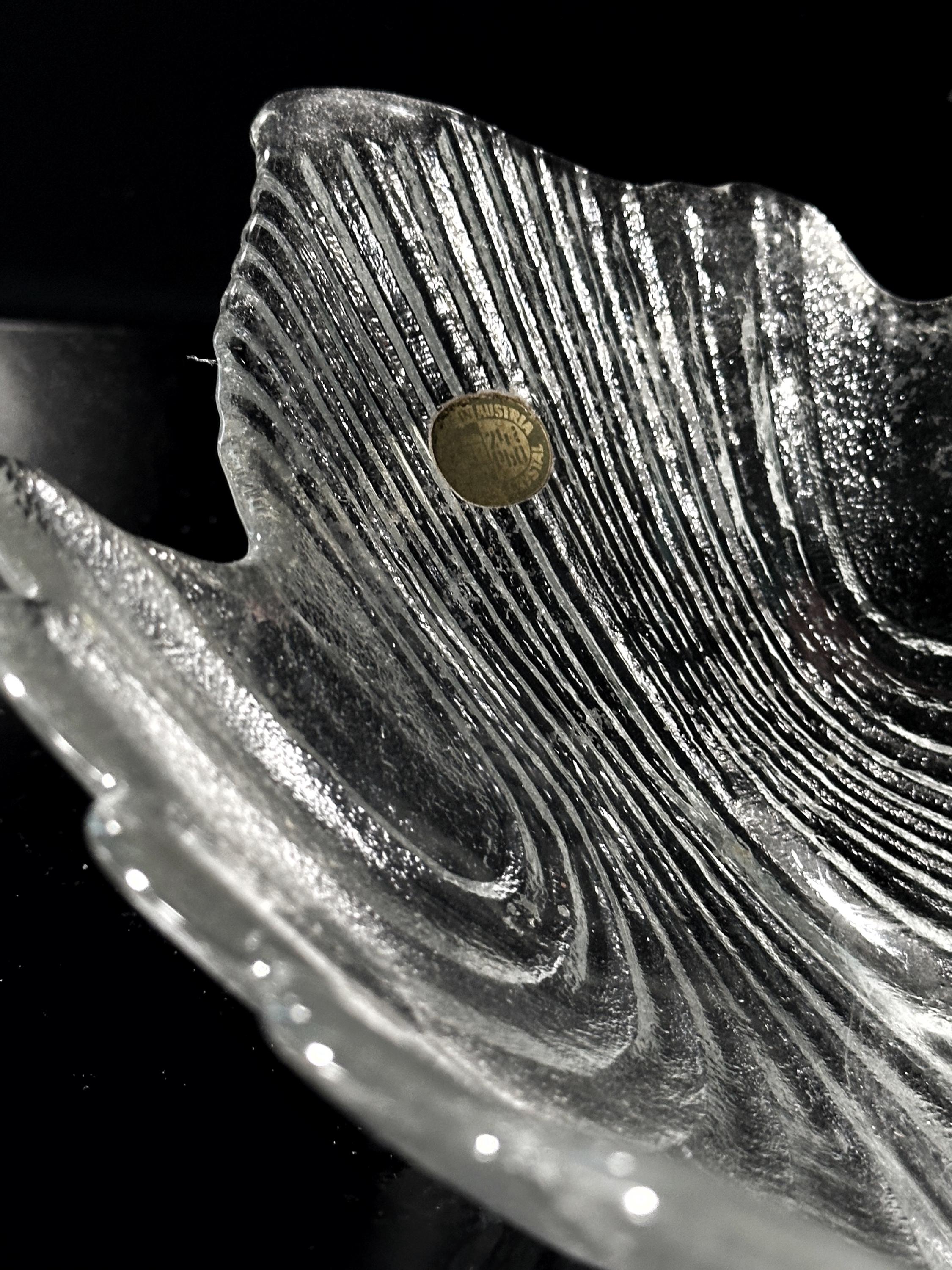 Ciotola a conchiglia in vetro anni '80