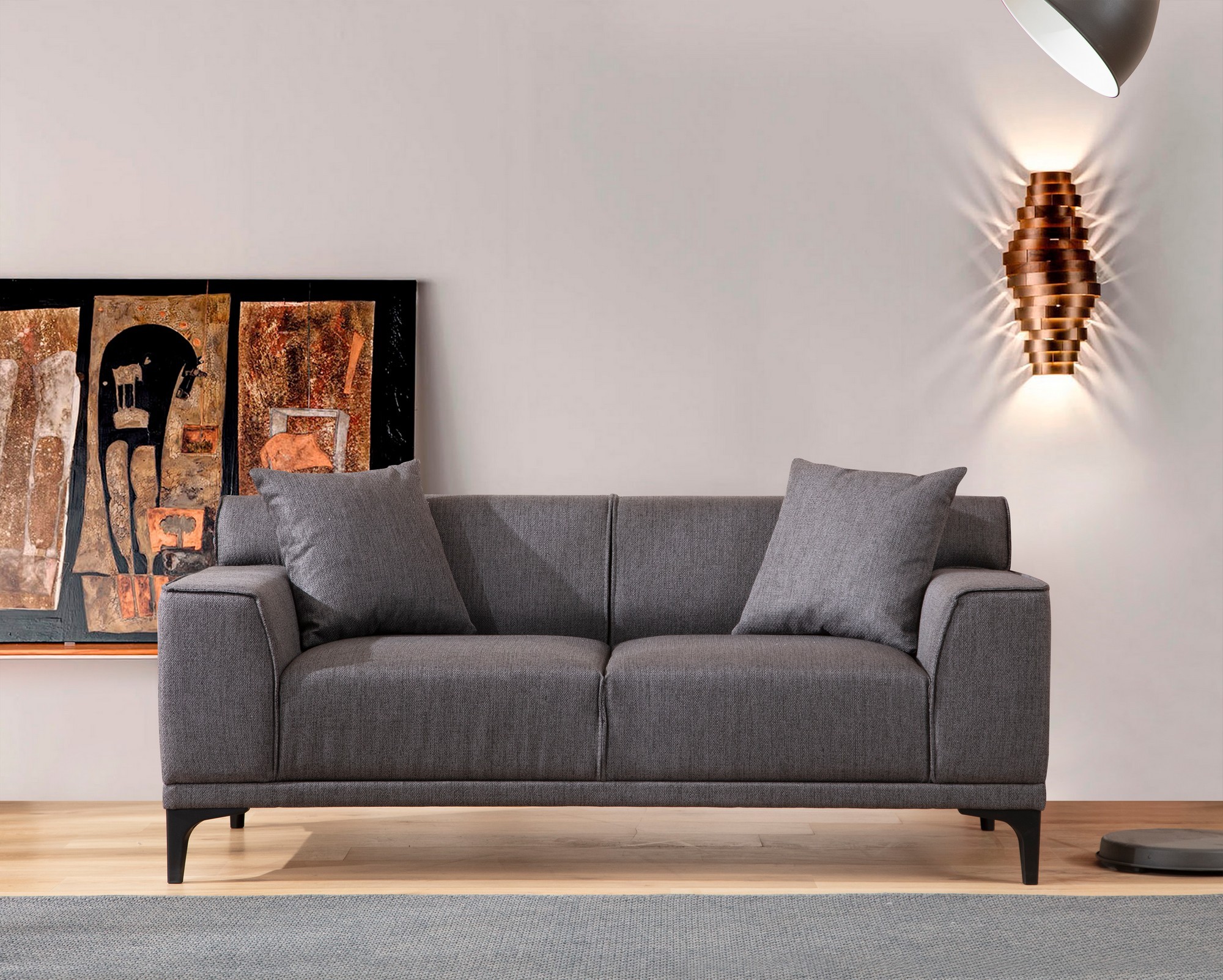 Petra 2-Sitzer Sofa Anthracite