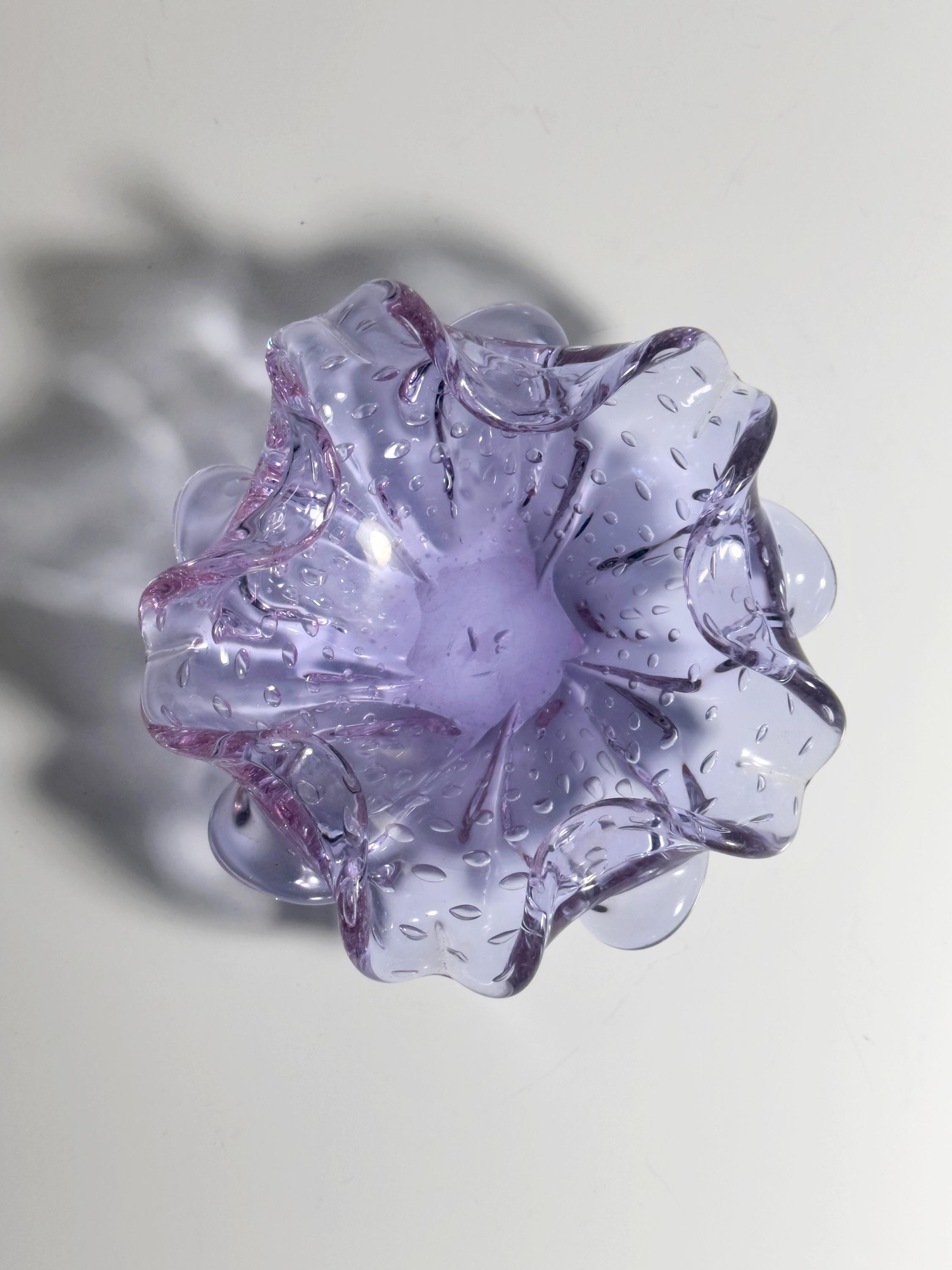 Vintage Ashtray Alexandrite Glass Lilac 50s