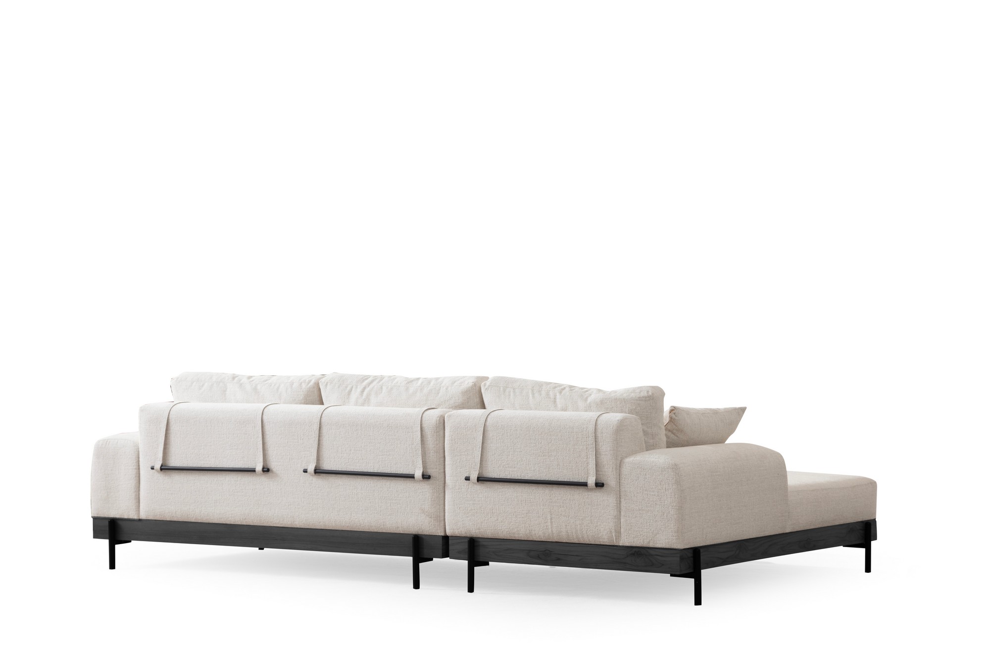 Eti Black Corner Sofa Left White