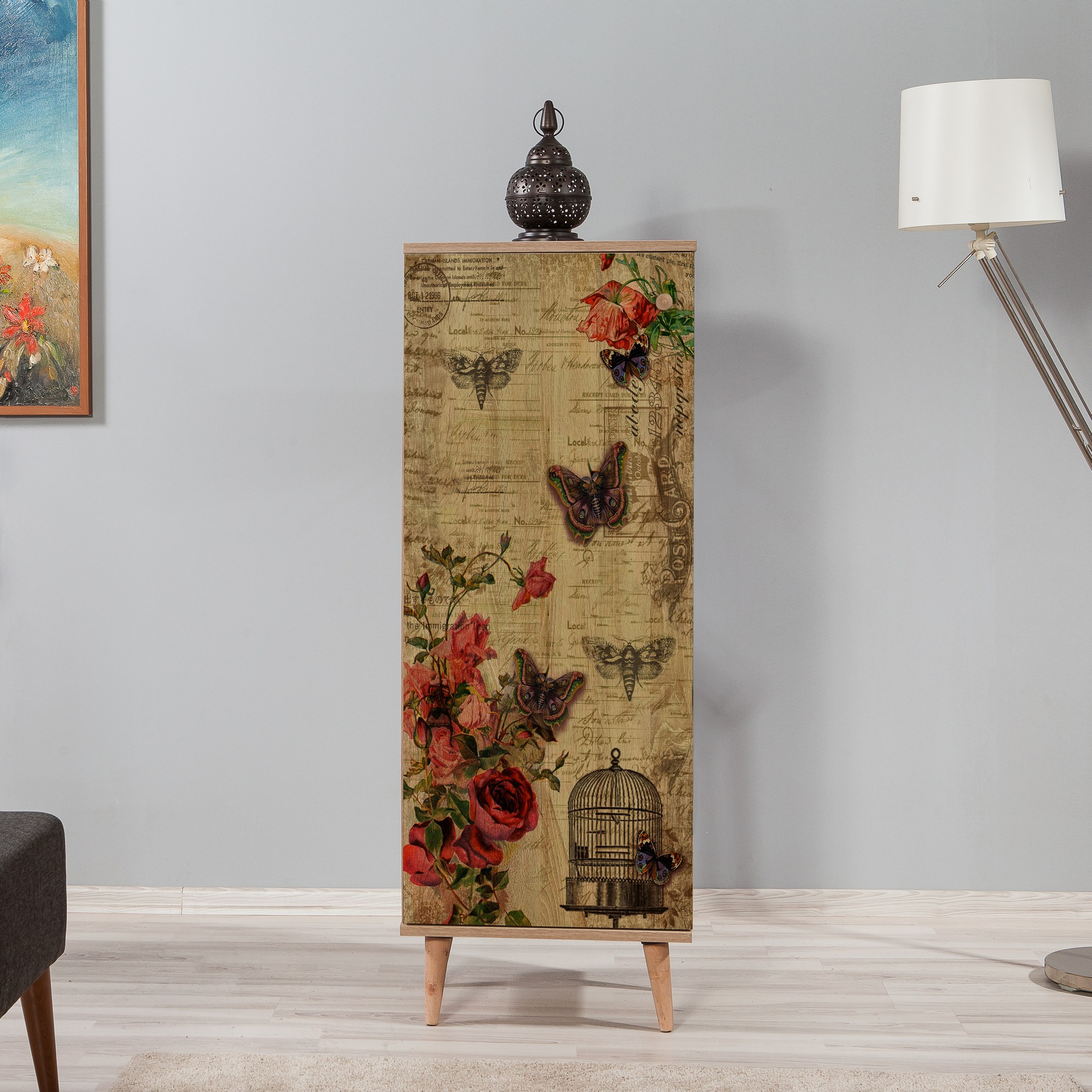 Filinta Shoe cabinet Wood veneer Sonoma Oak brown