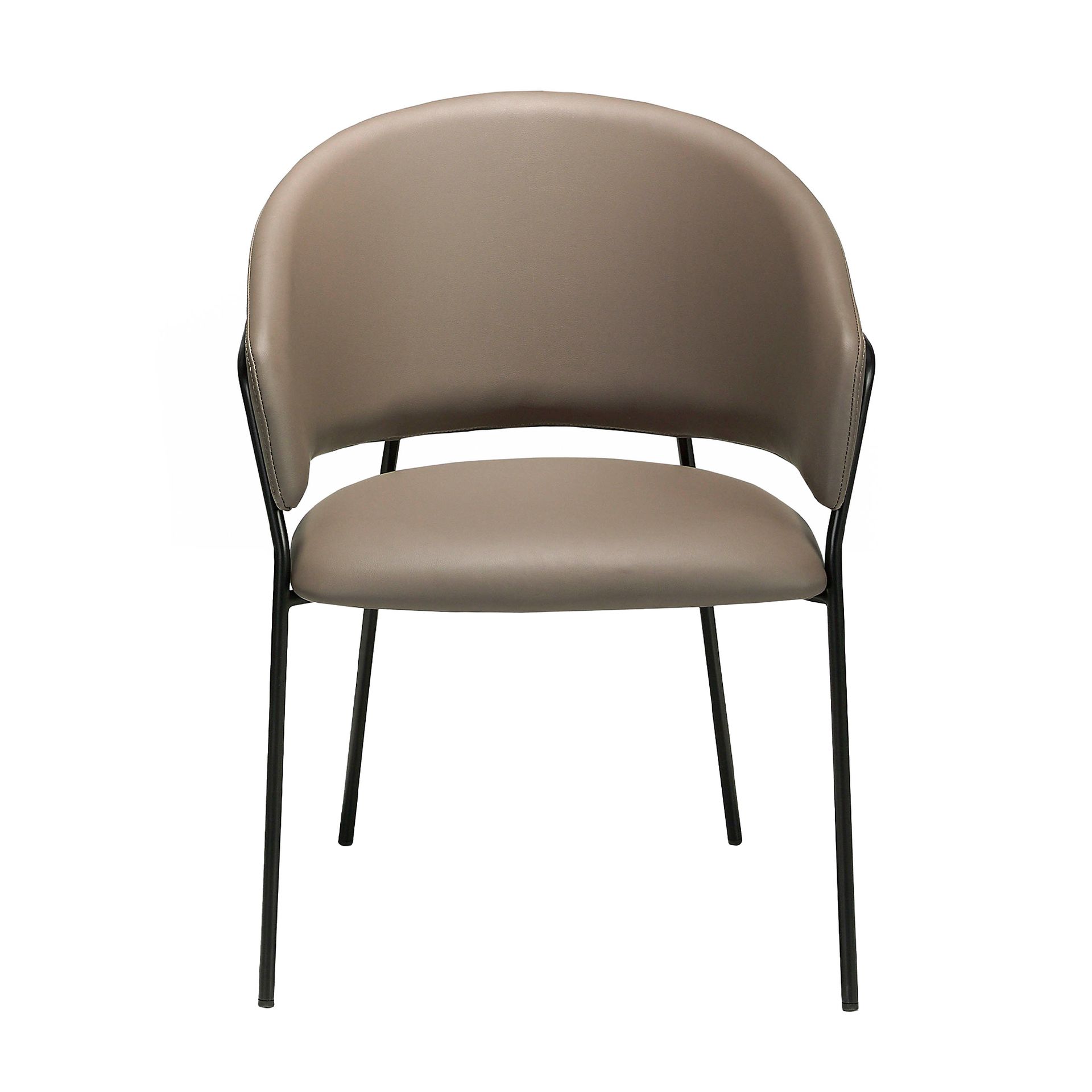 Dining chair Faux leather Brown