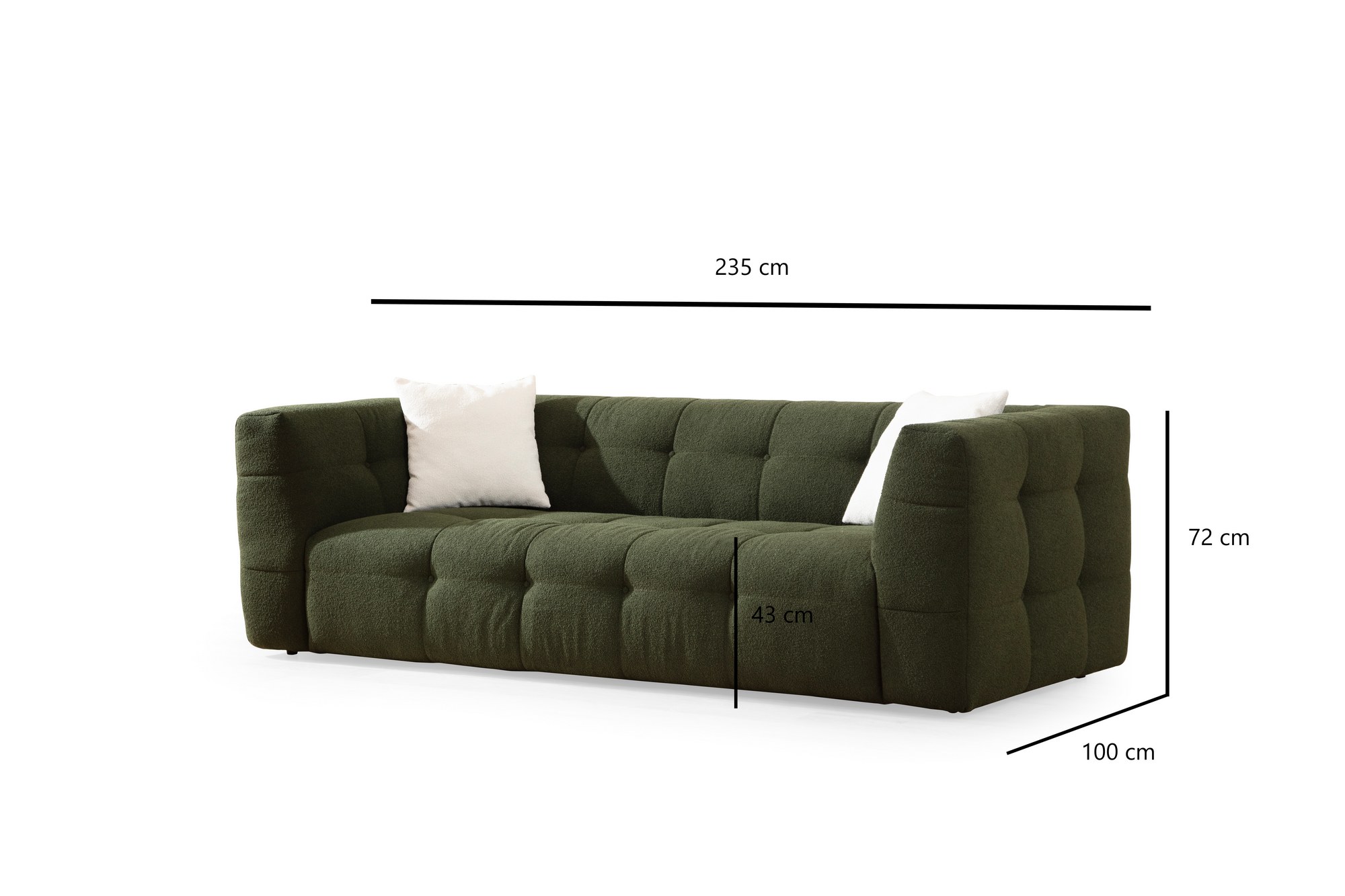 Cady Sofa 3-Sitzer Grün