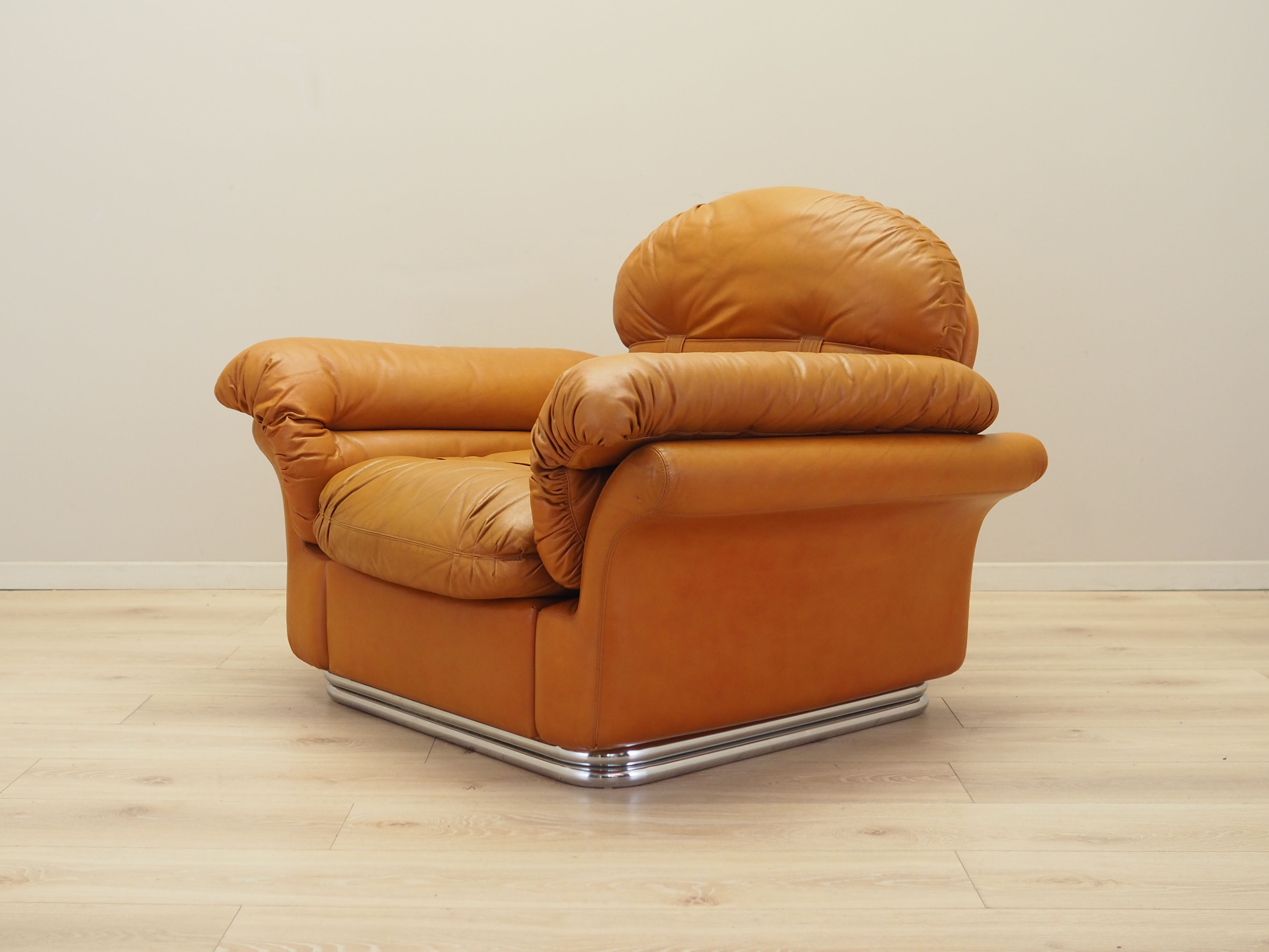 Sessel Leder Braun 1960er Jahre