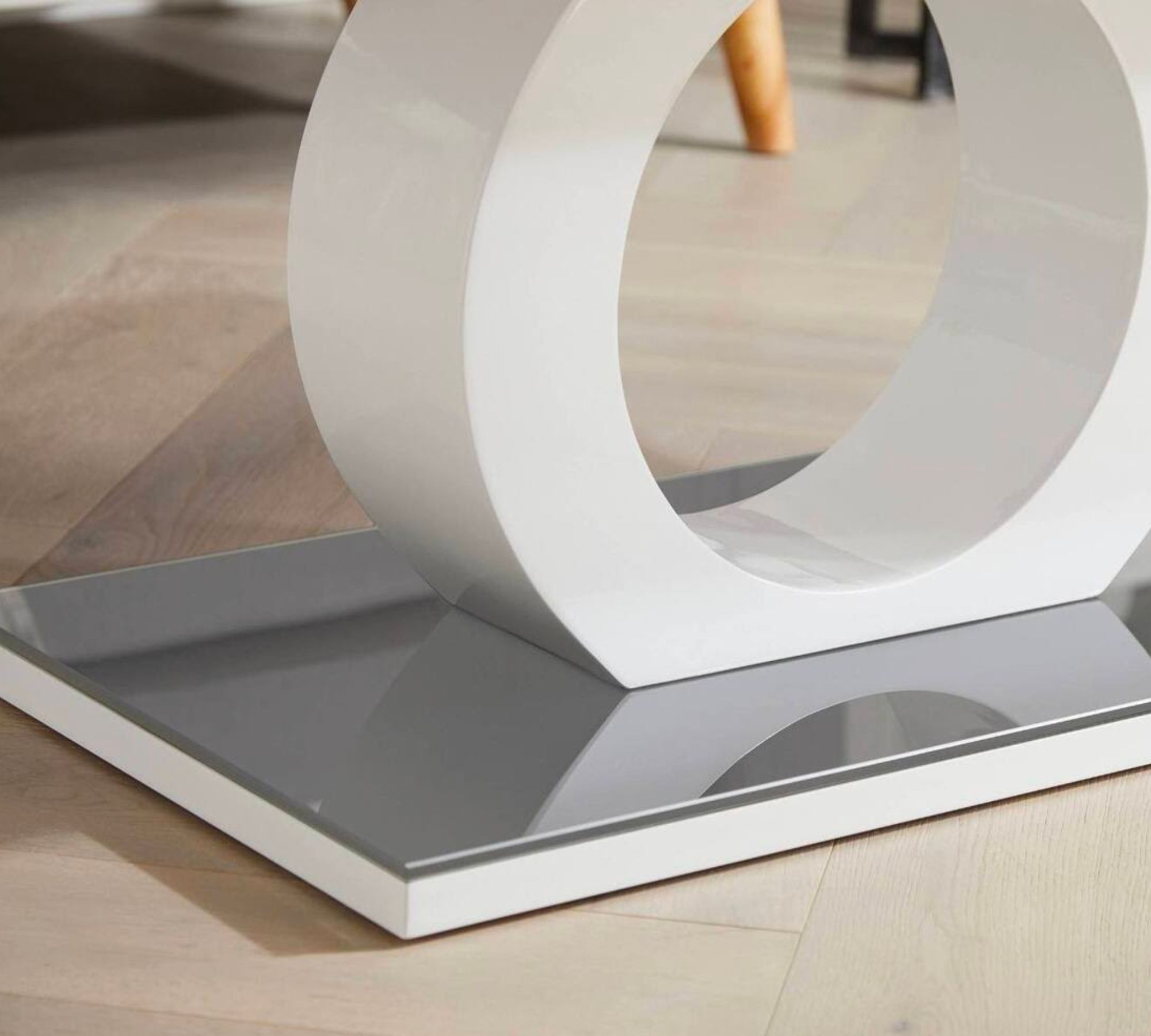 Couchtisch Holz Glas Grau