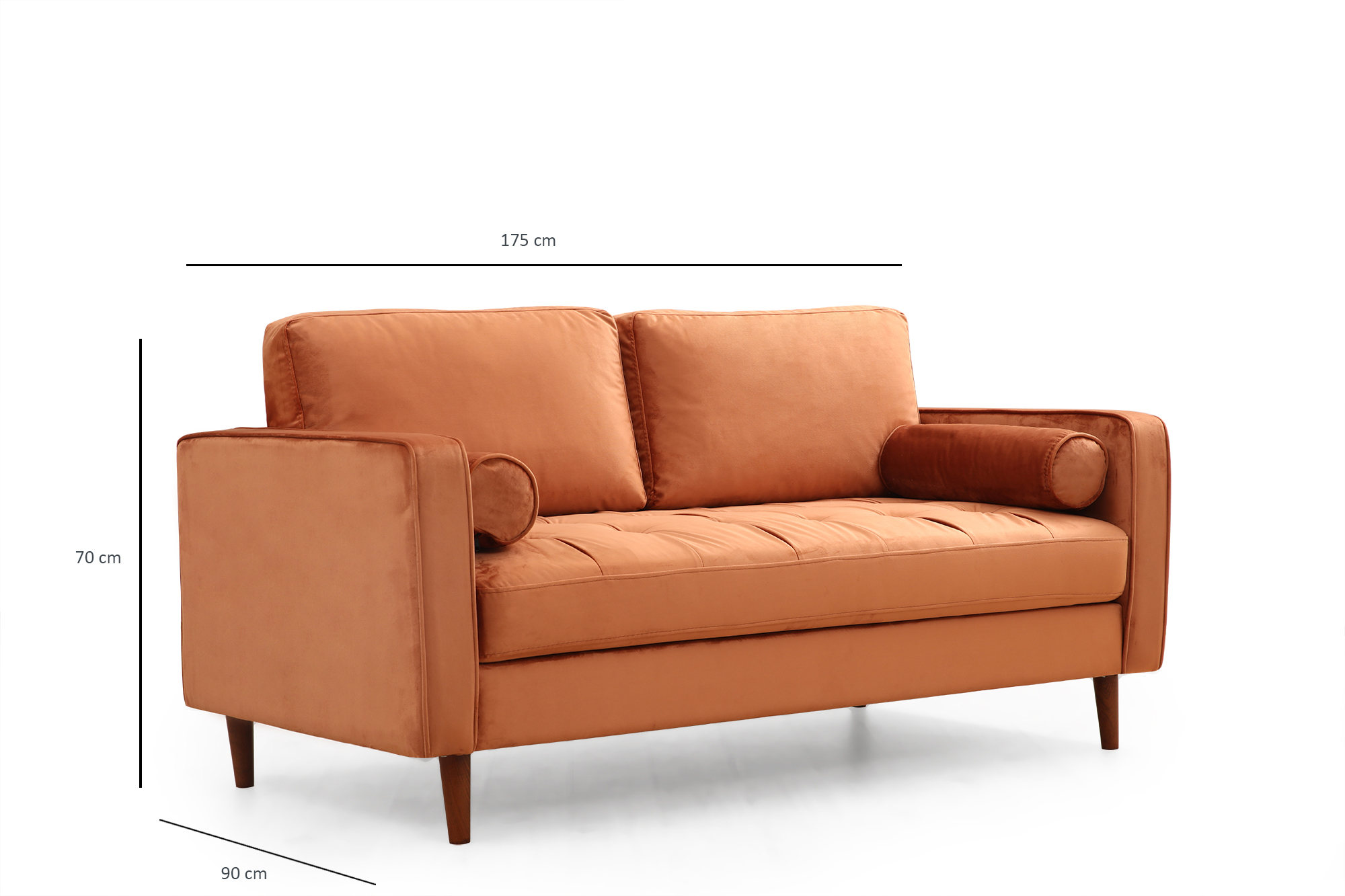 Rome 2-Sitzer Sofa Orange