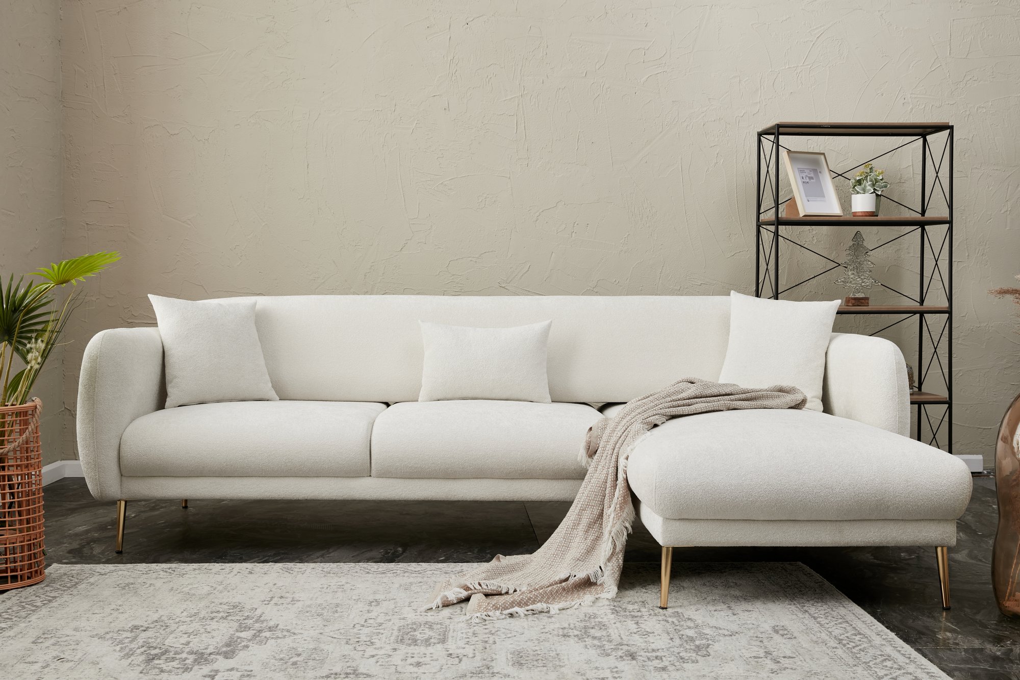 Simena Sofa Récamiere Rechts Creme