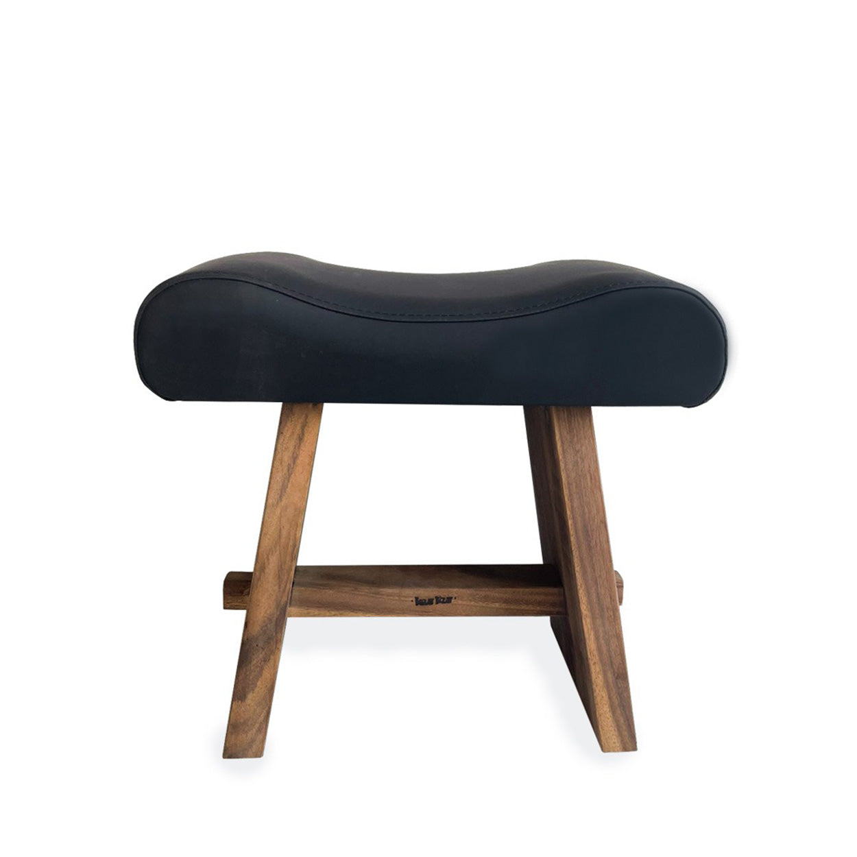 The Suar stool with Natural Black Leather
