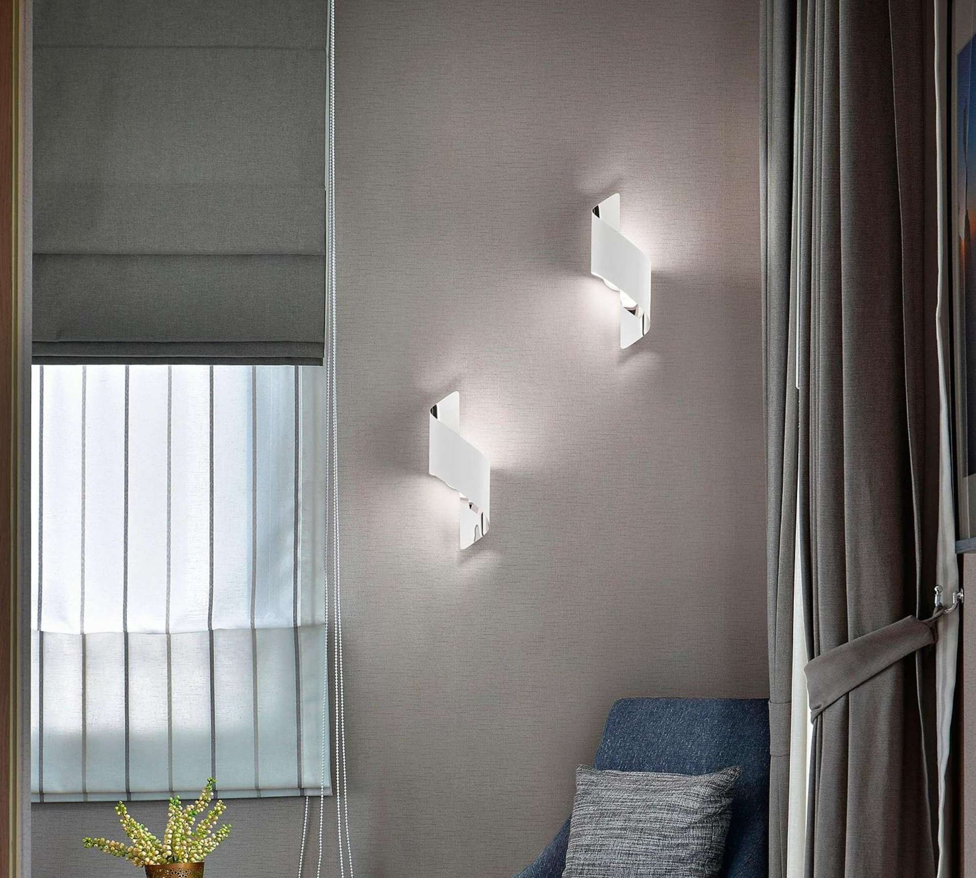 LED-Wand-/ Deckenleuchte 1-flammig Metall Weiß