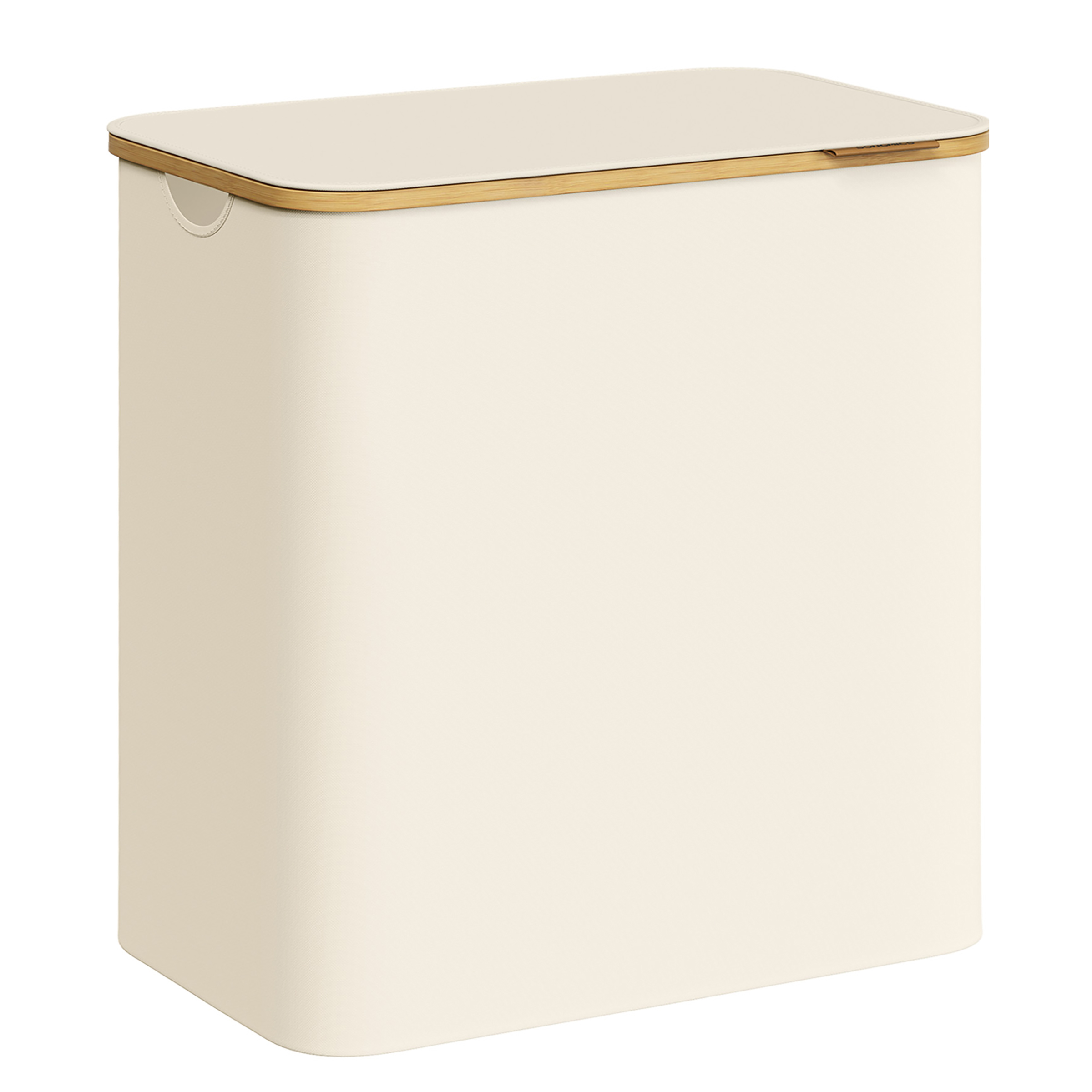 Wäschekorb Ekana Bambus Weiß 60x39cm