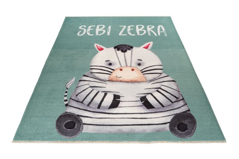 Greta Teppich Zebra Baumwolle Mehrfarbig 115 x 170 cm