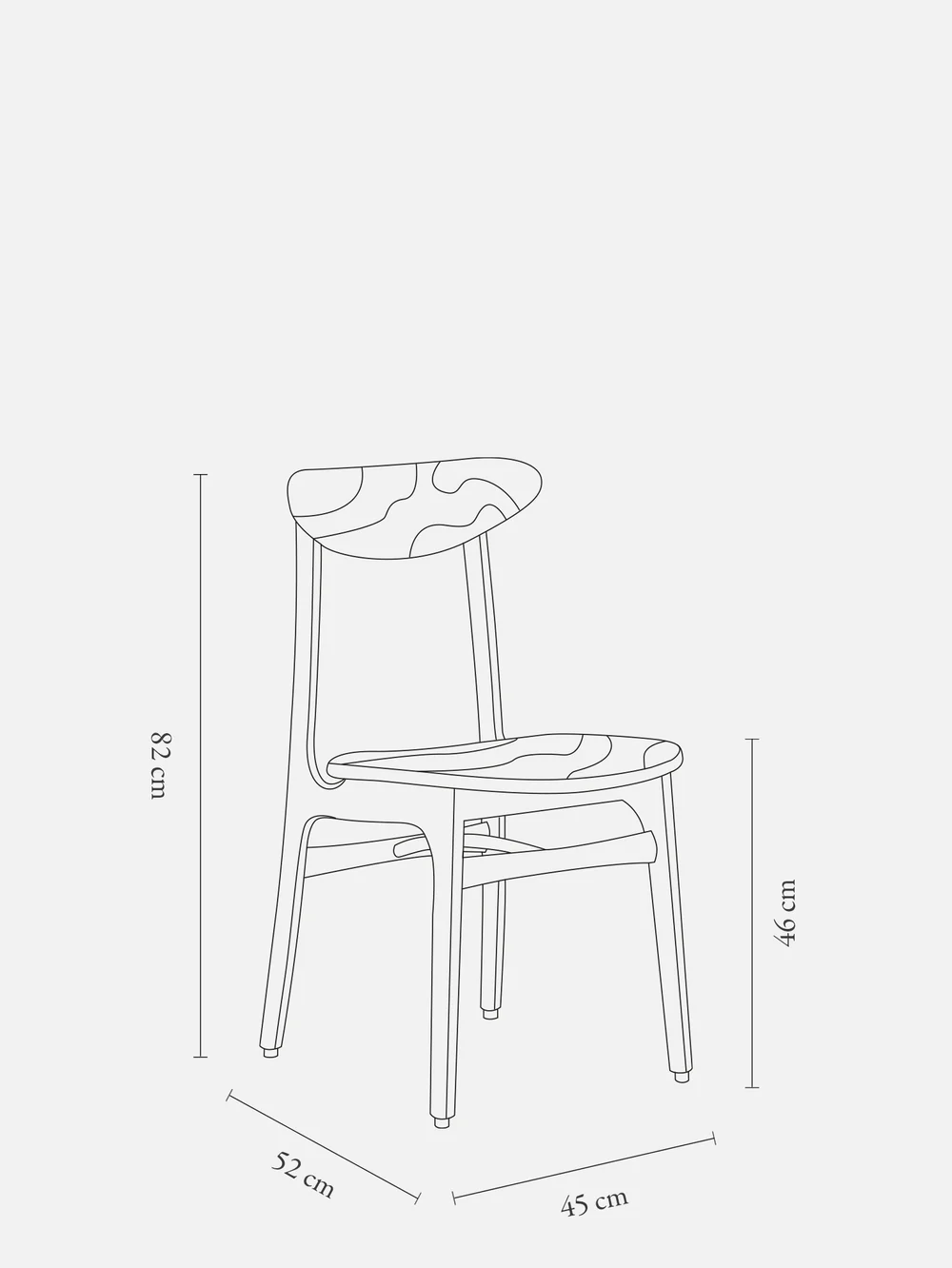 200-190 Stuhl Holz Schwarz