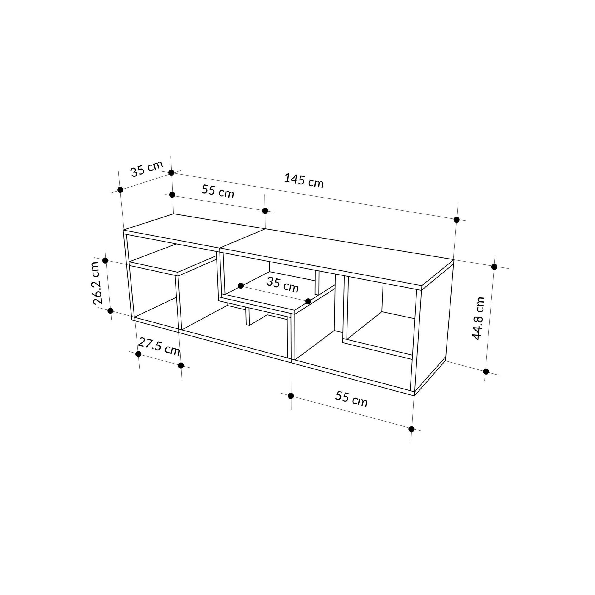 Glis Lowboard Wood veneer Sapphire White