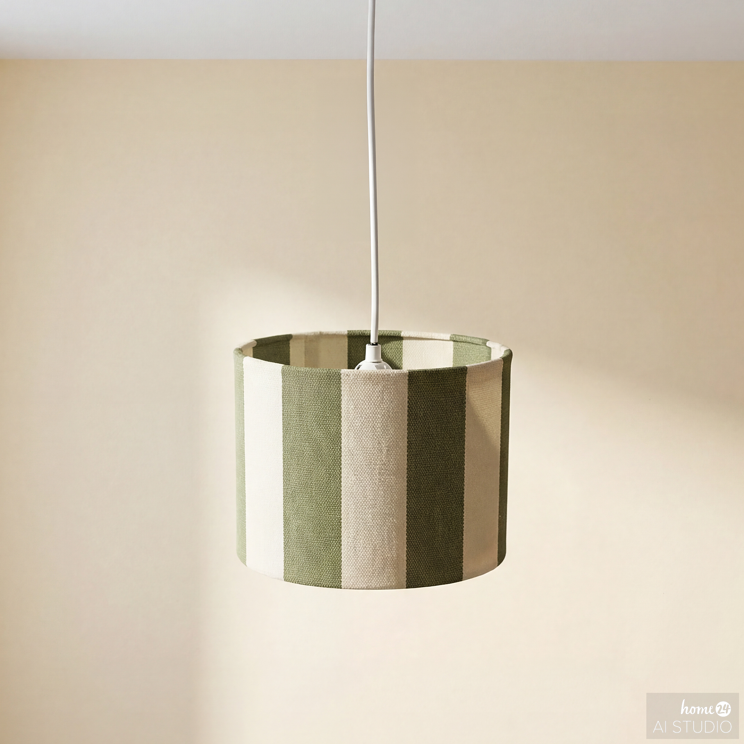 Pendant light Lirum iron / linen 1-bulb green