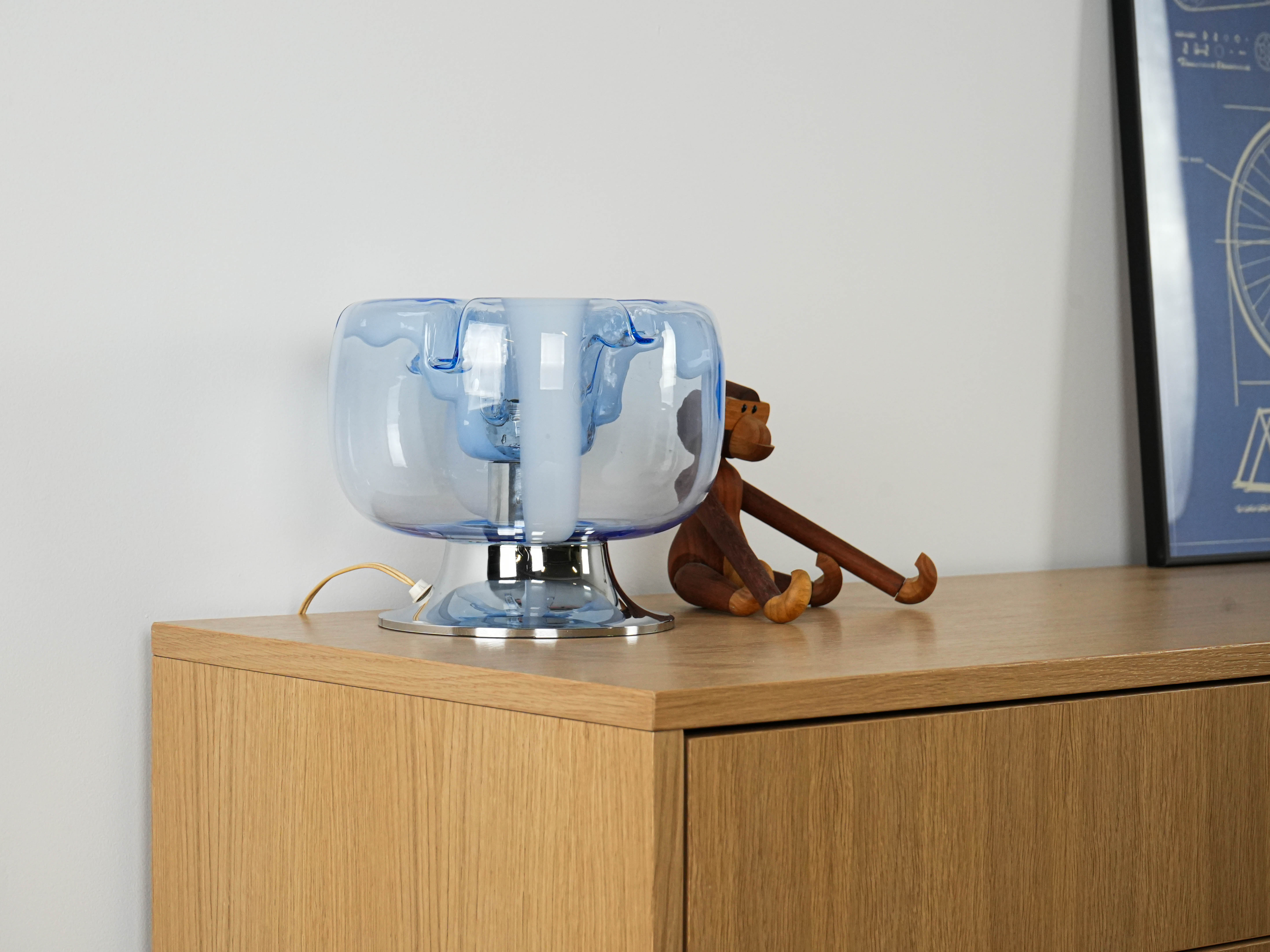 Tischlampe Muranoglas 1970er Jahre