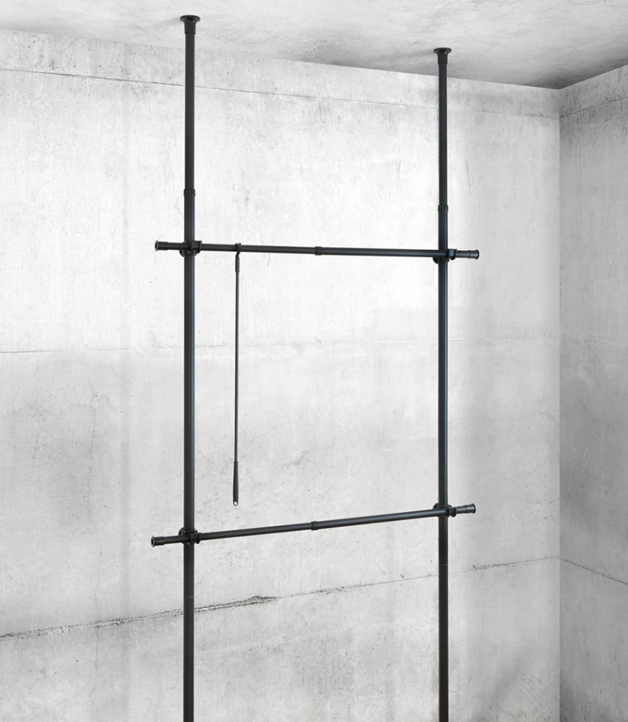 Teleskop-Regal Stahl Pulverbeschichtet Schwarz