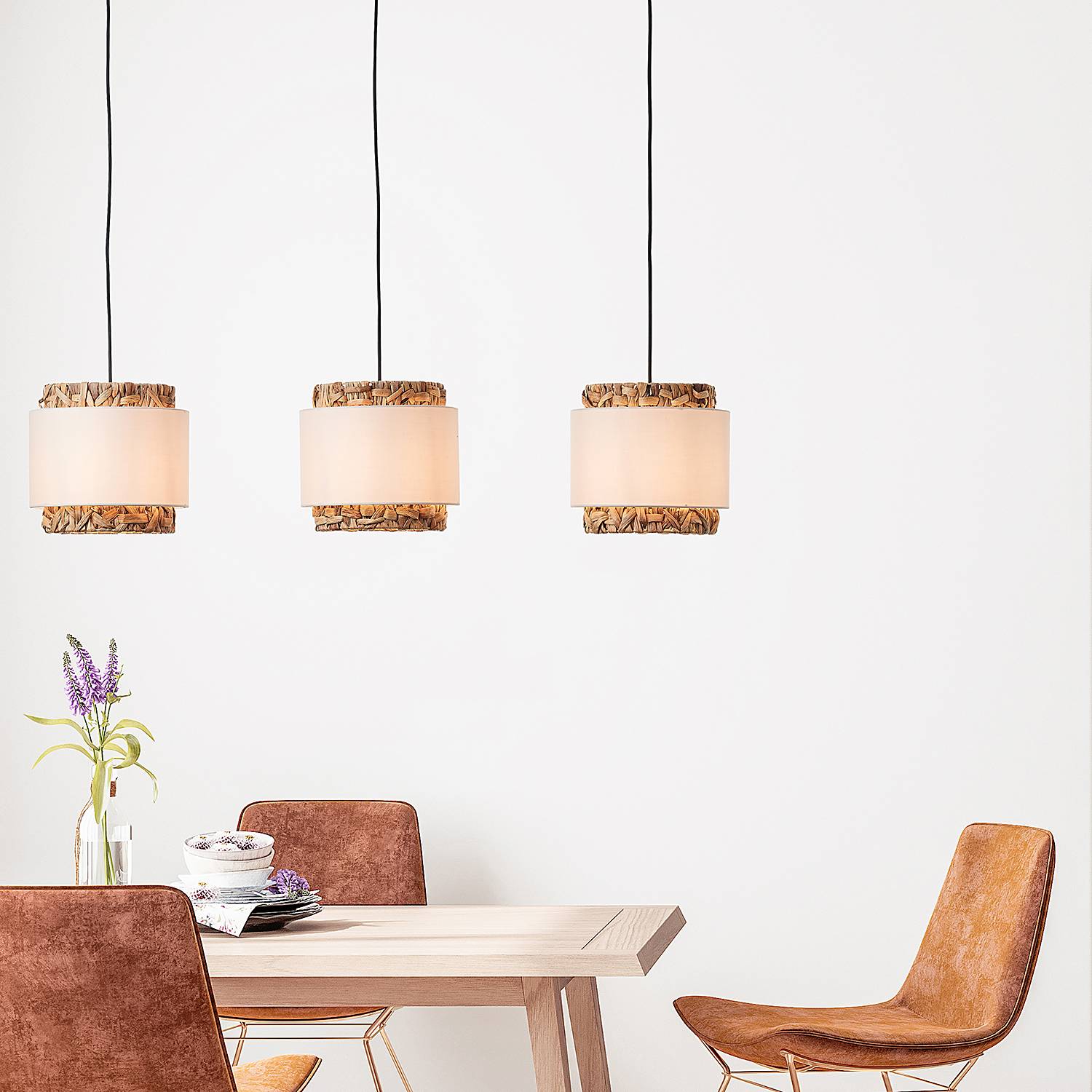 Pendant lamp Waterlilly II Linen Plant leaf