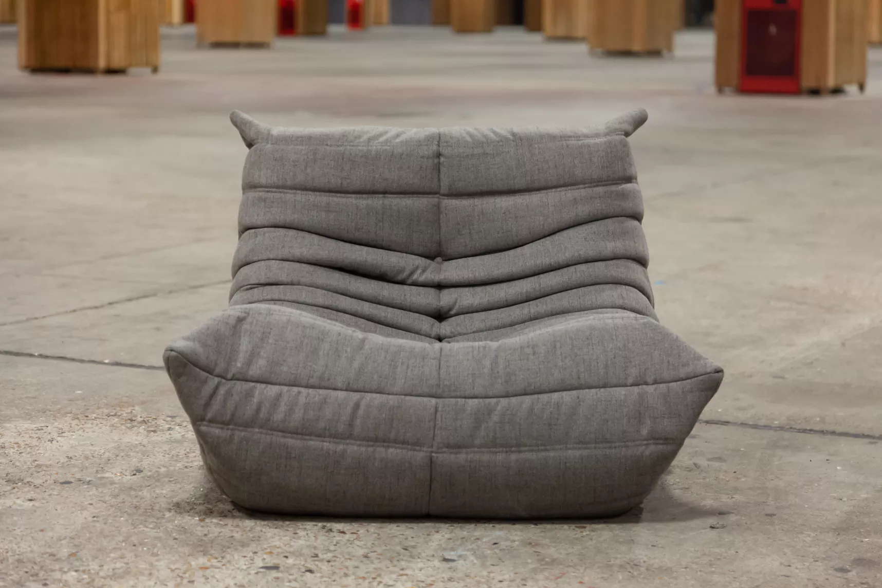 Togo Lounge Set 2 pezzi tessuto grigio caldo