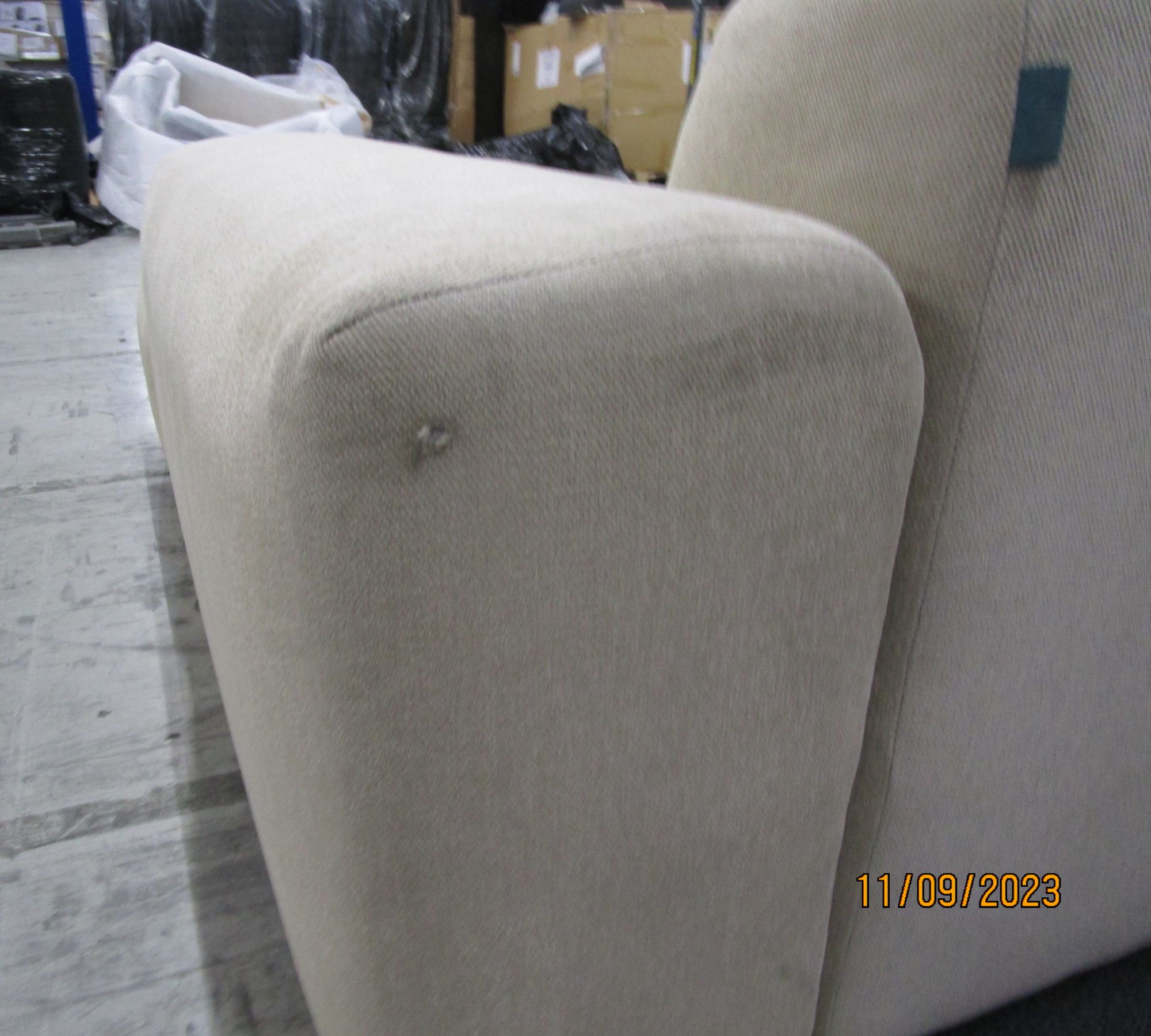 Pyllow Sofa Récamiere Rechts Webstoff Cremeweiß